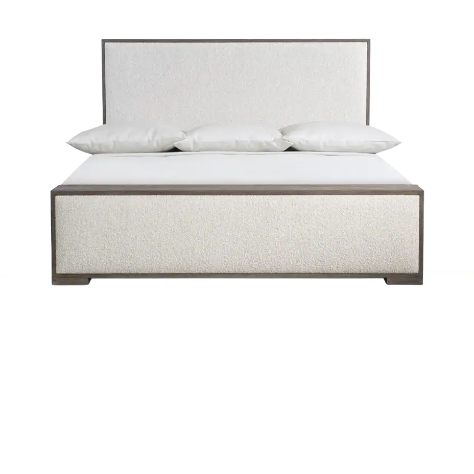 Elegant modern bed with upholstered headboard and frame for stylish bedrooms.