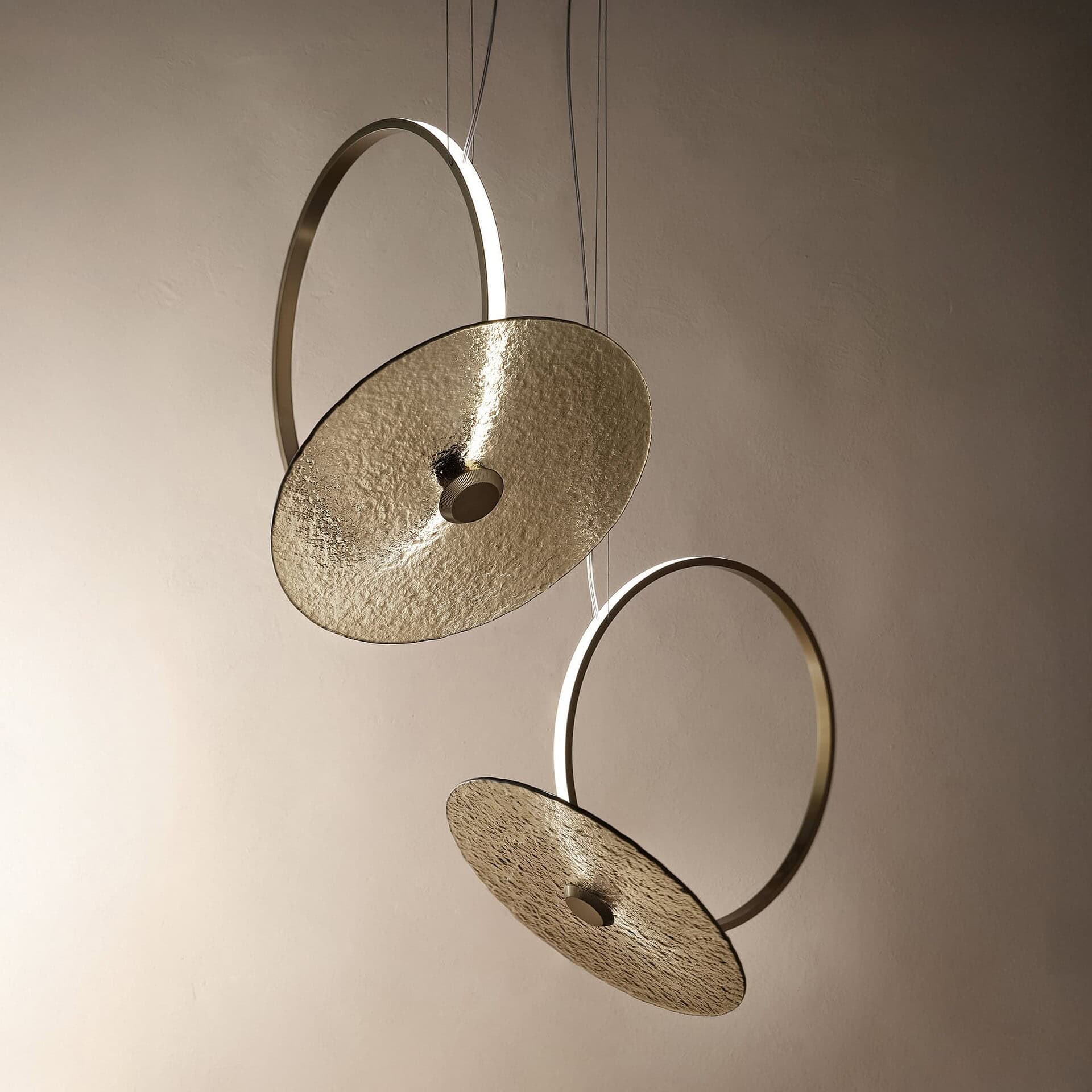 Close-up of Marry Me Glass Pendant Light showing bronze finish and glass diffuser details.