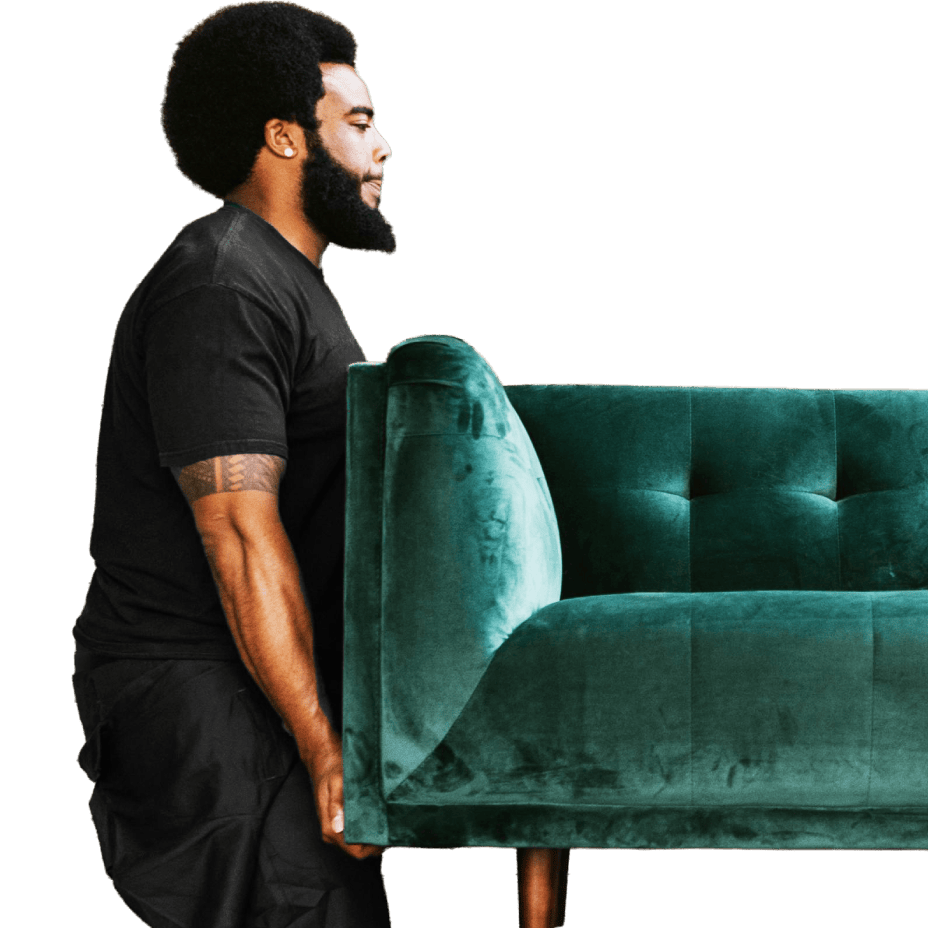 man carrying sofa
