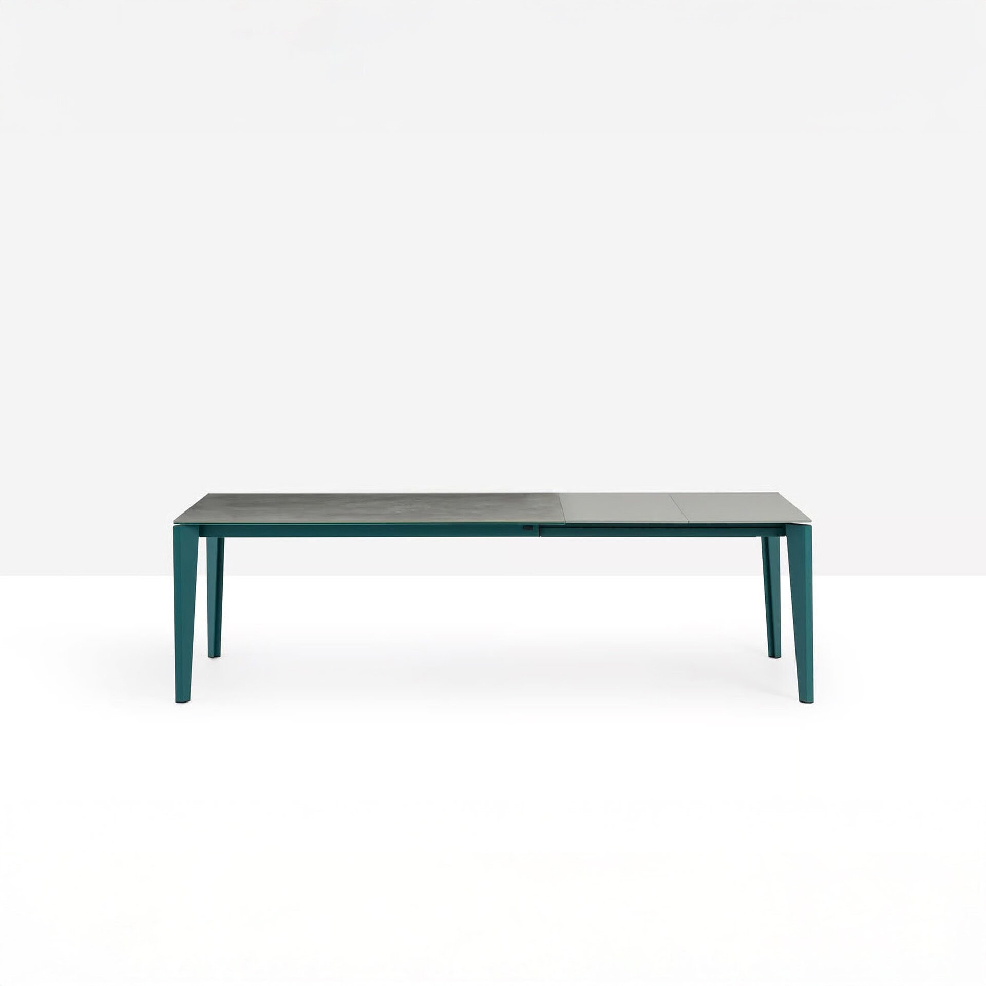Front view of the Diamond Extendable Dining Table on a white background, showing clean modern lines.