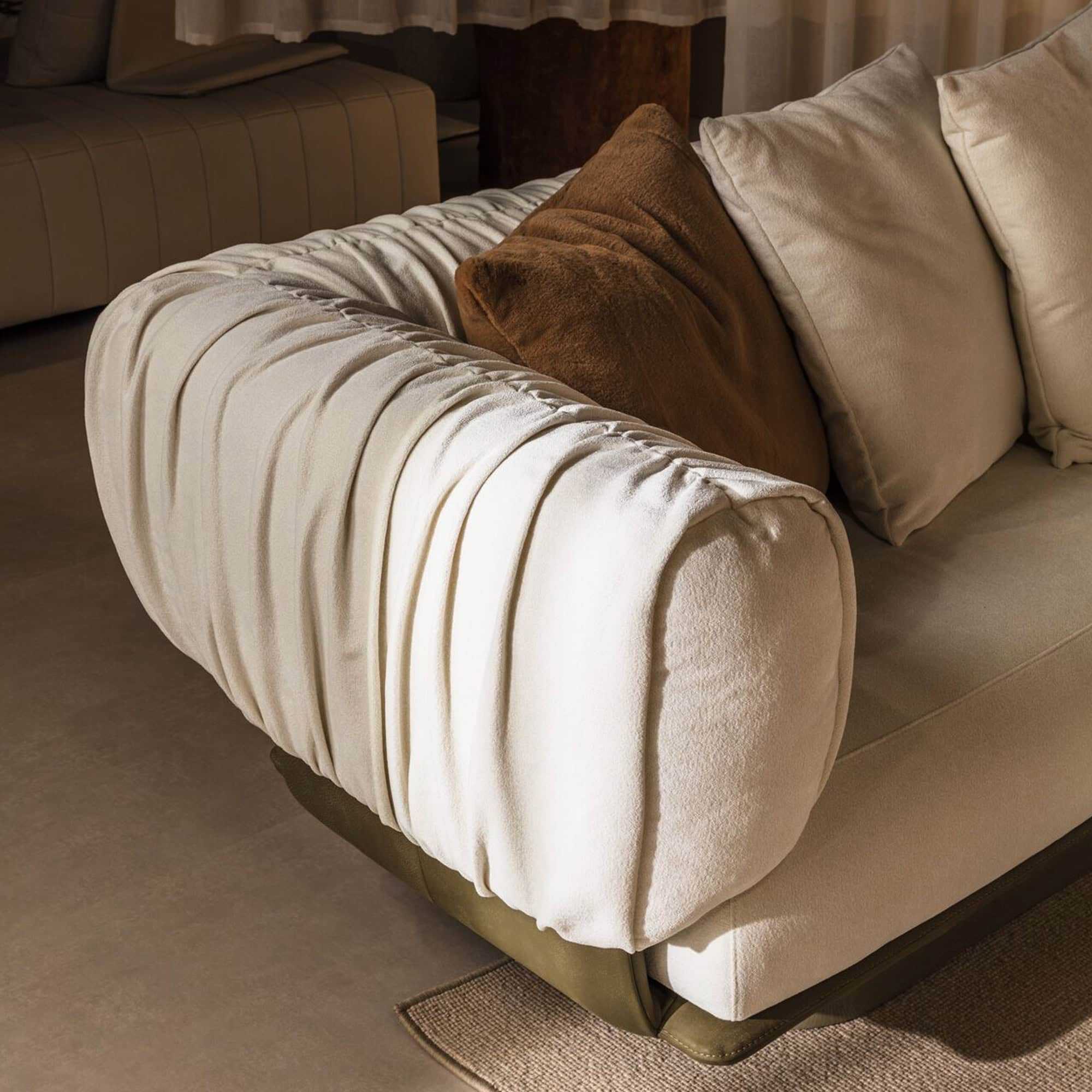 Close-up of the Break Sofa by Nicoline showcasing detailed upholstery and stitching.