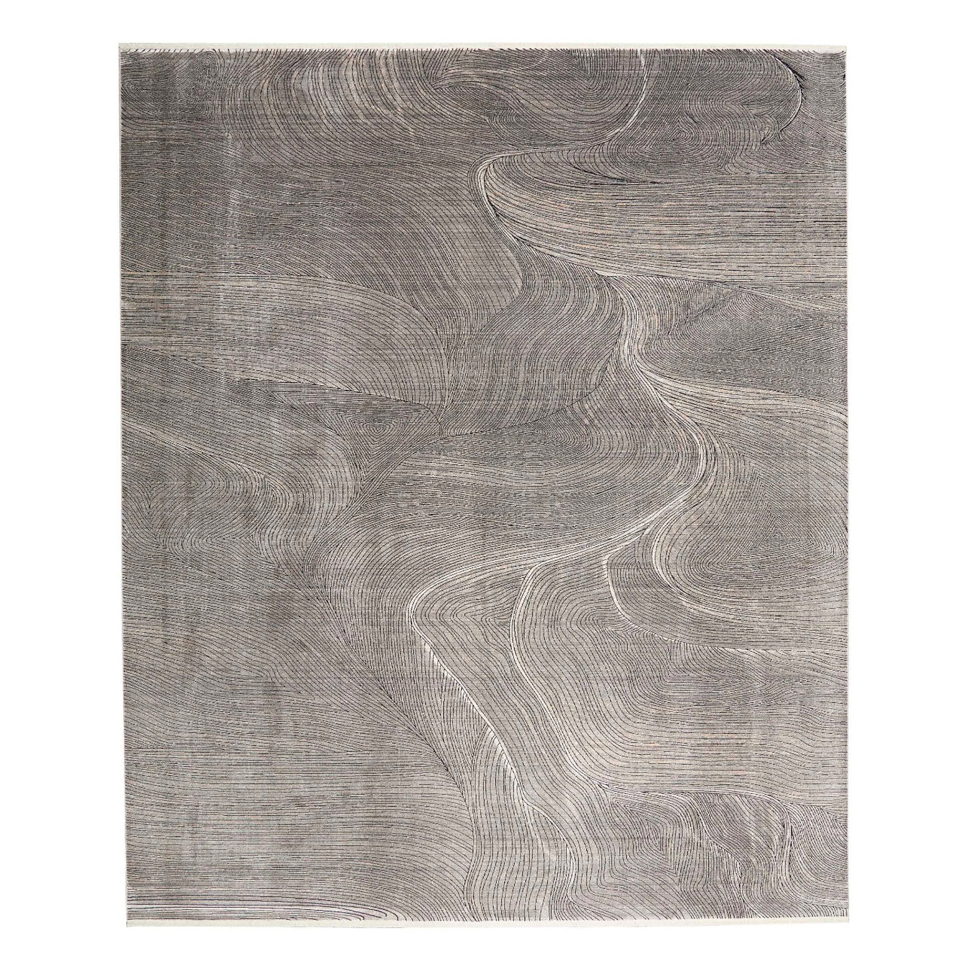 Overhead view of the Balian CK52 Grey Rug showing its soft grey tones and subtle texture.
