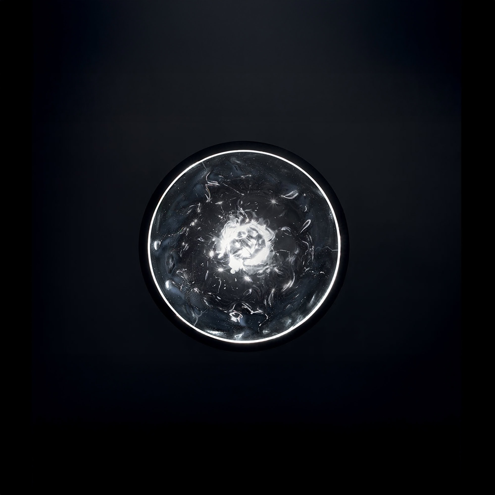 Bottom view of the Acqua Murano Glass Pendant Light showing circular glass form