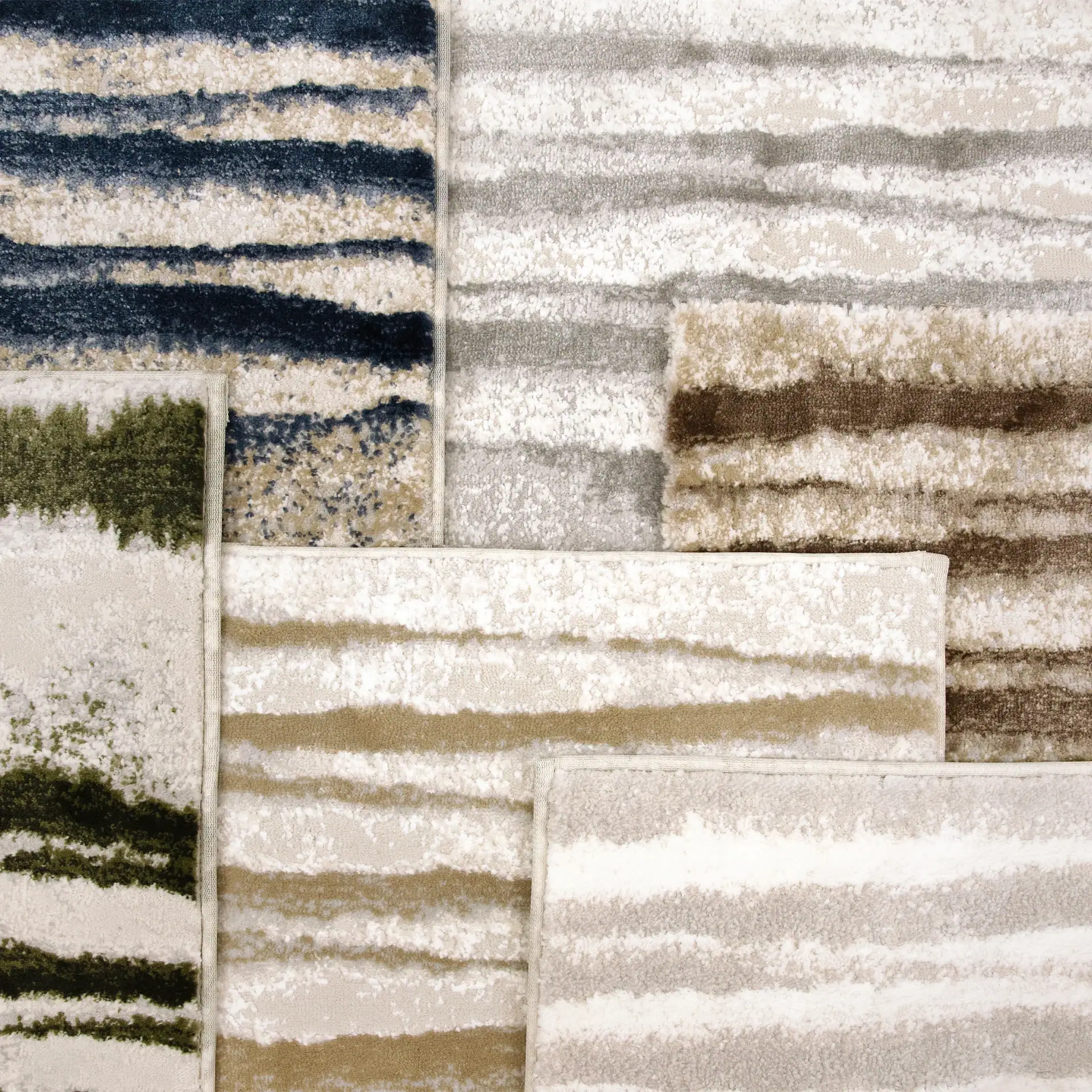 Contemporary area rugs with abstract patterns in neutral tones for stylish home decor.