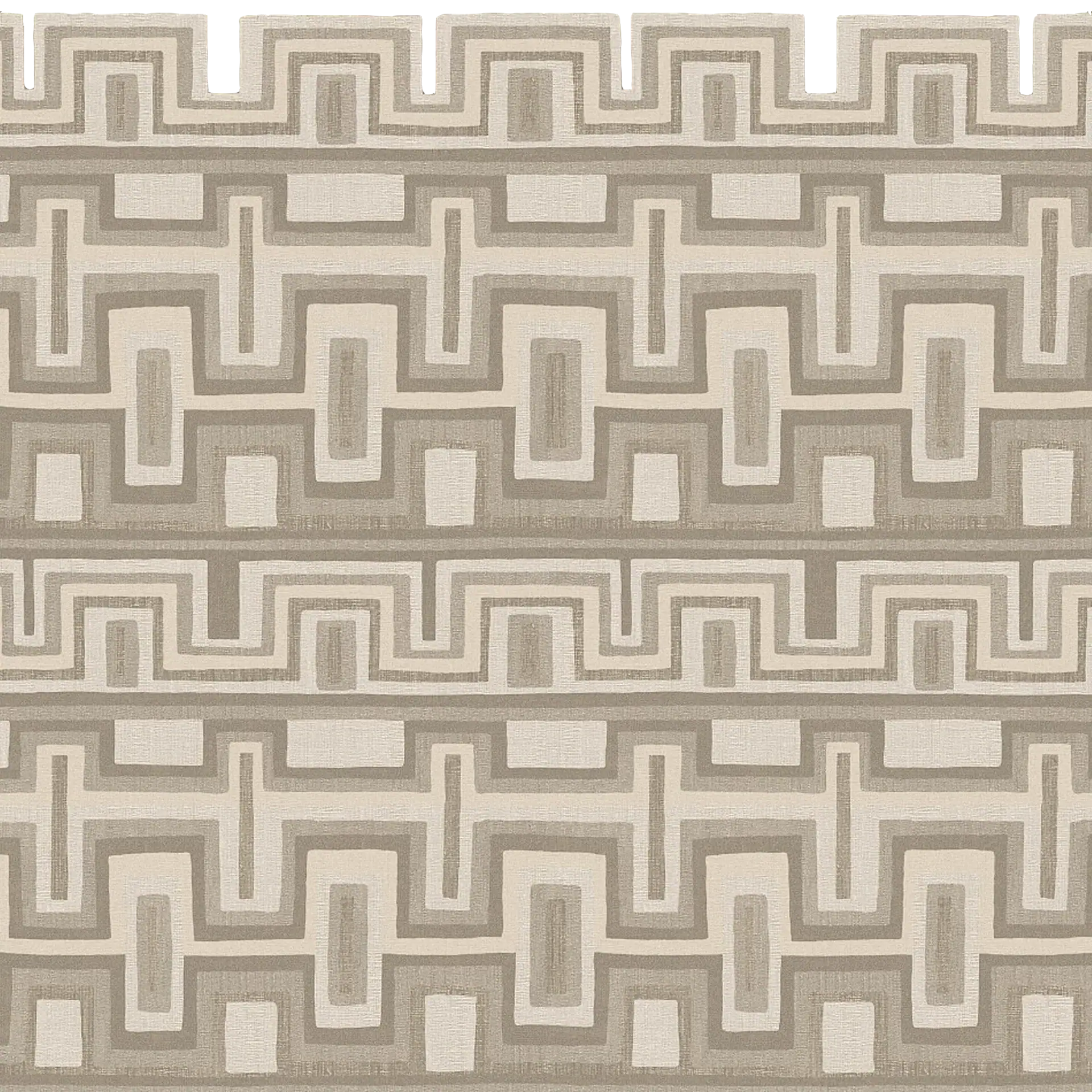 Contemporary geometric patterned rug in neutral tones for modern interiors.
