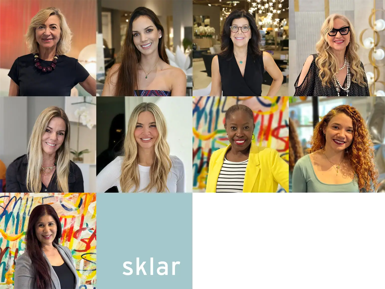 Elegant women entrepreneurs at Sklar Furnishings, showcasing luxury furniture and personalized interior design.