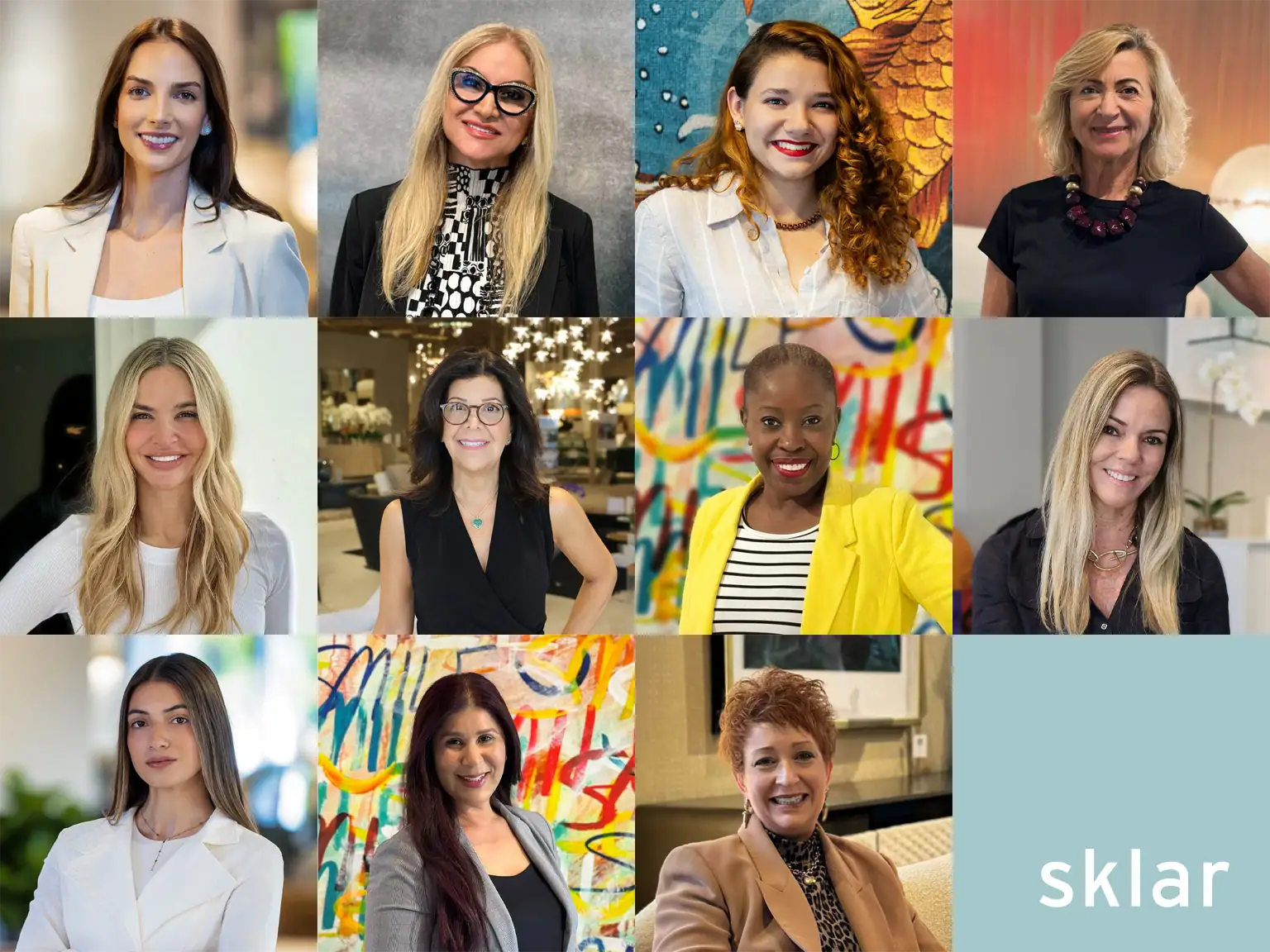 Elegant women entrepreneurs at Sklar Furnishings, showcasing luxury furniture and personalized interior design.