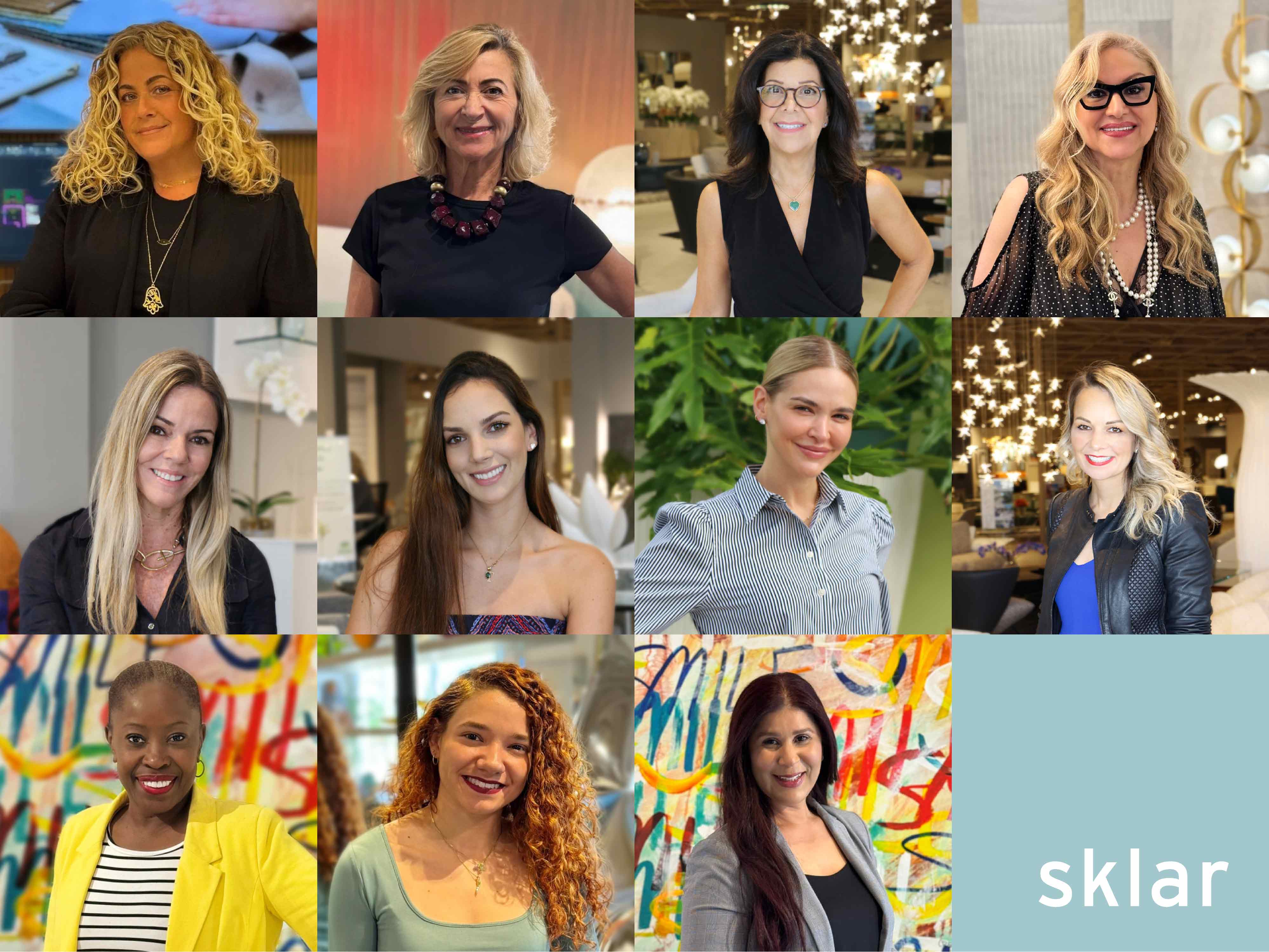 Elegant women entrepreneurs at Sklar Furnishings, showcasing luxury furniture and personalized interior design.