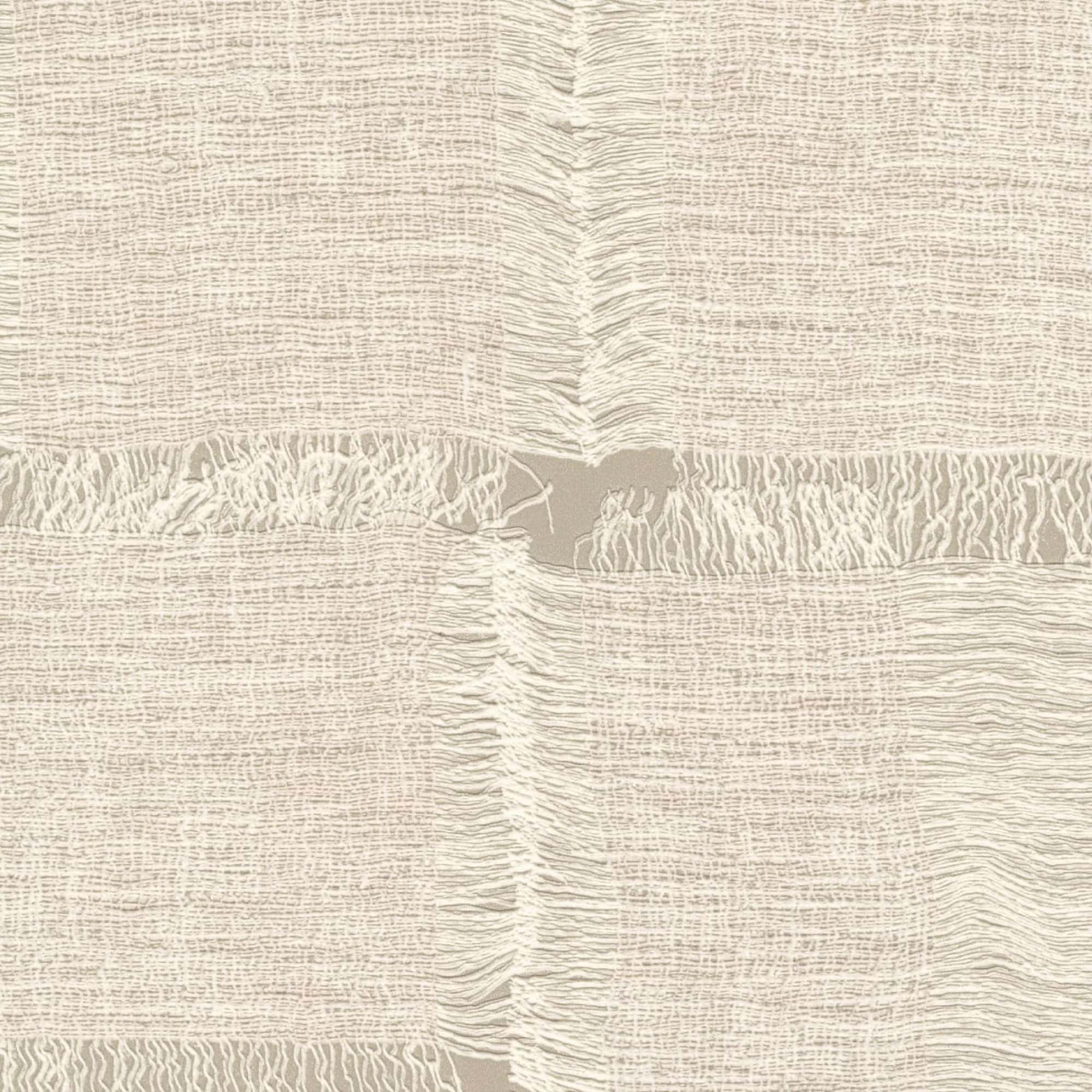 Élitis Cybèle wallpaper in ivory and stone, showcasing its refined texture and soft crosswoven design.