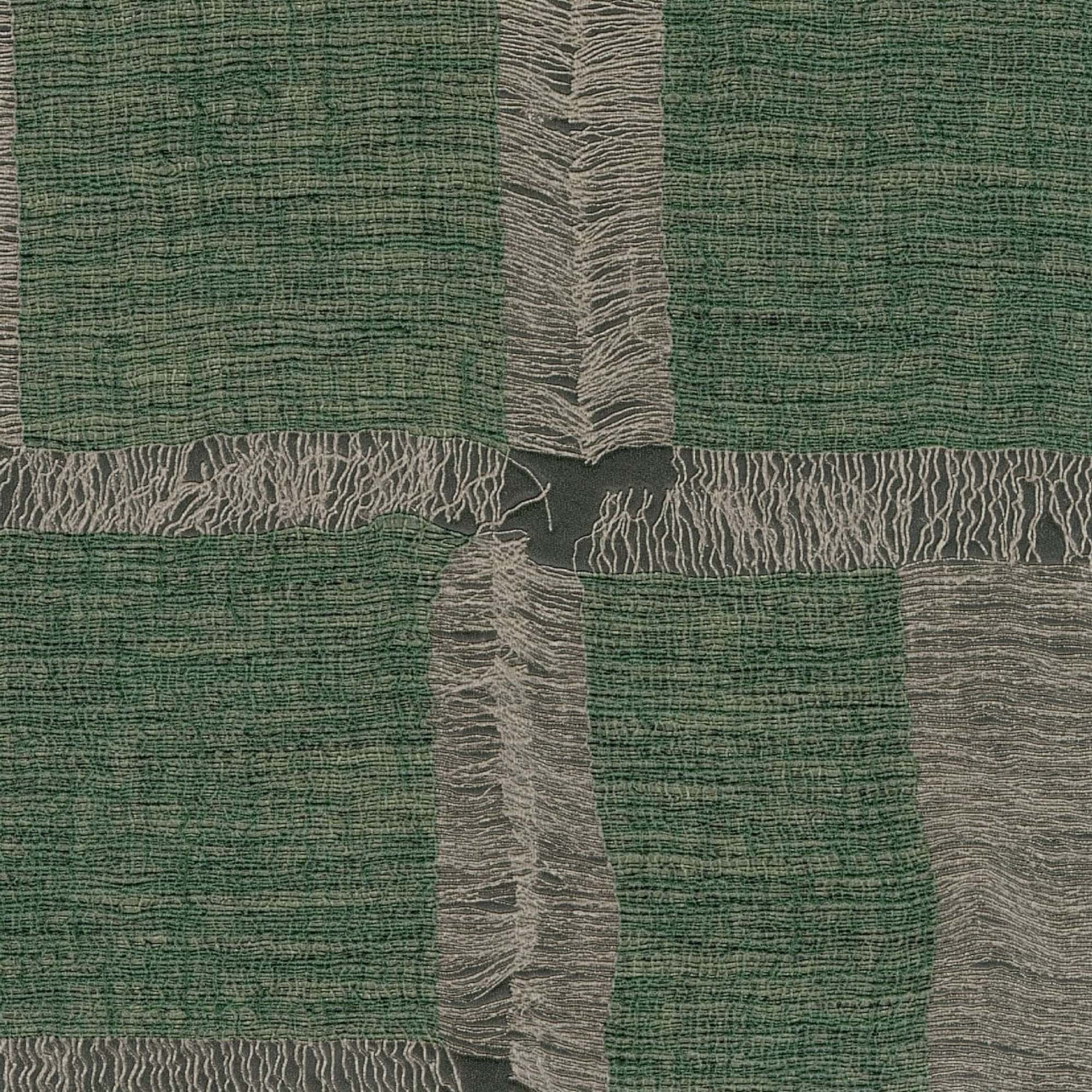 Élitis Cybèle wallpaper in forest green, with tonal woven detail inspired by natural fibers and textile art.