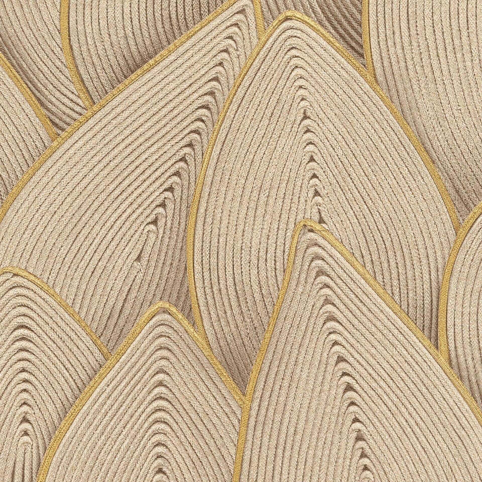 Natural woodgrain texture with gold accents pattern for furniture design.