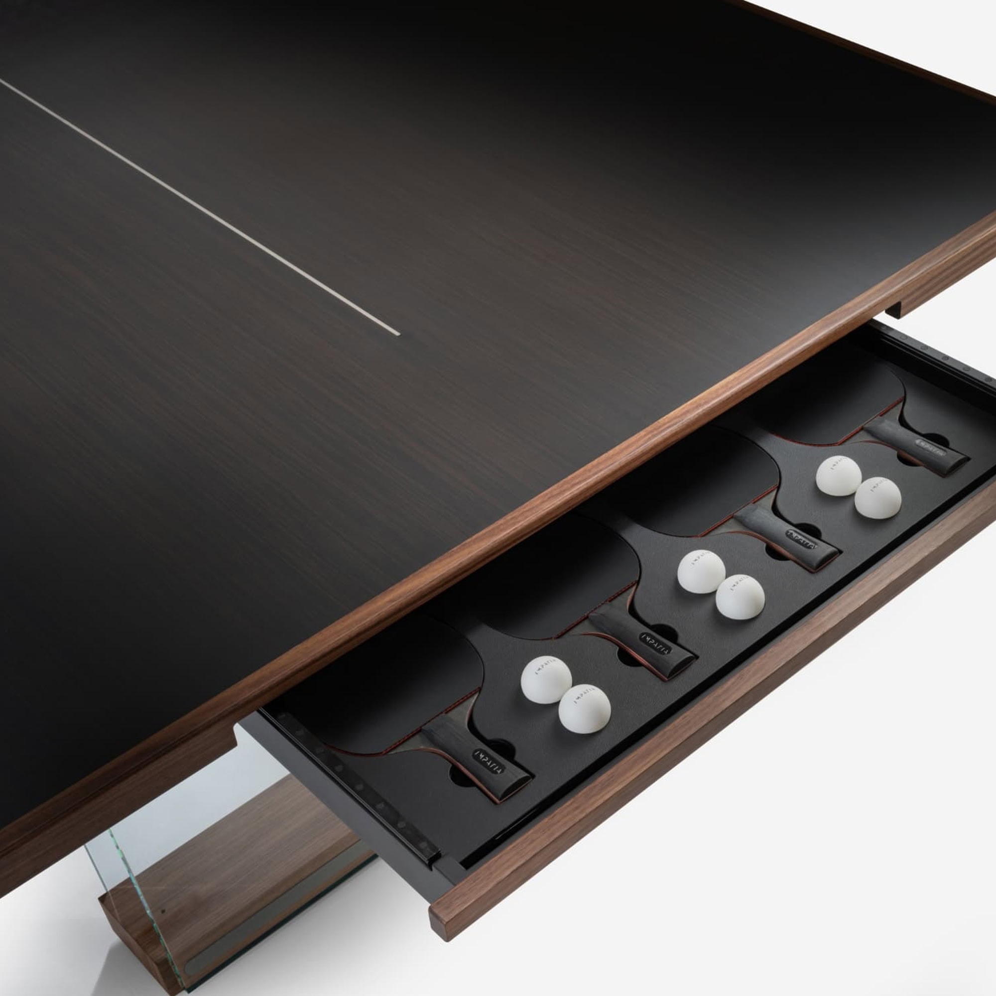 Luxury modern conference table with built-in adjustable ergonomic lounge chairs and multimedia integration.