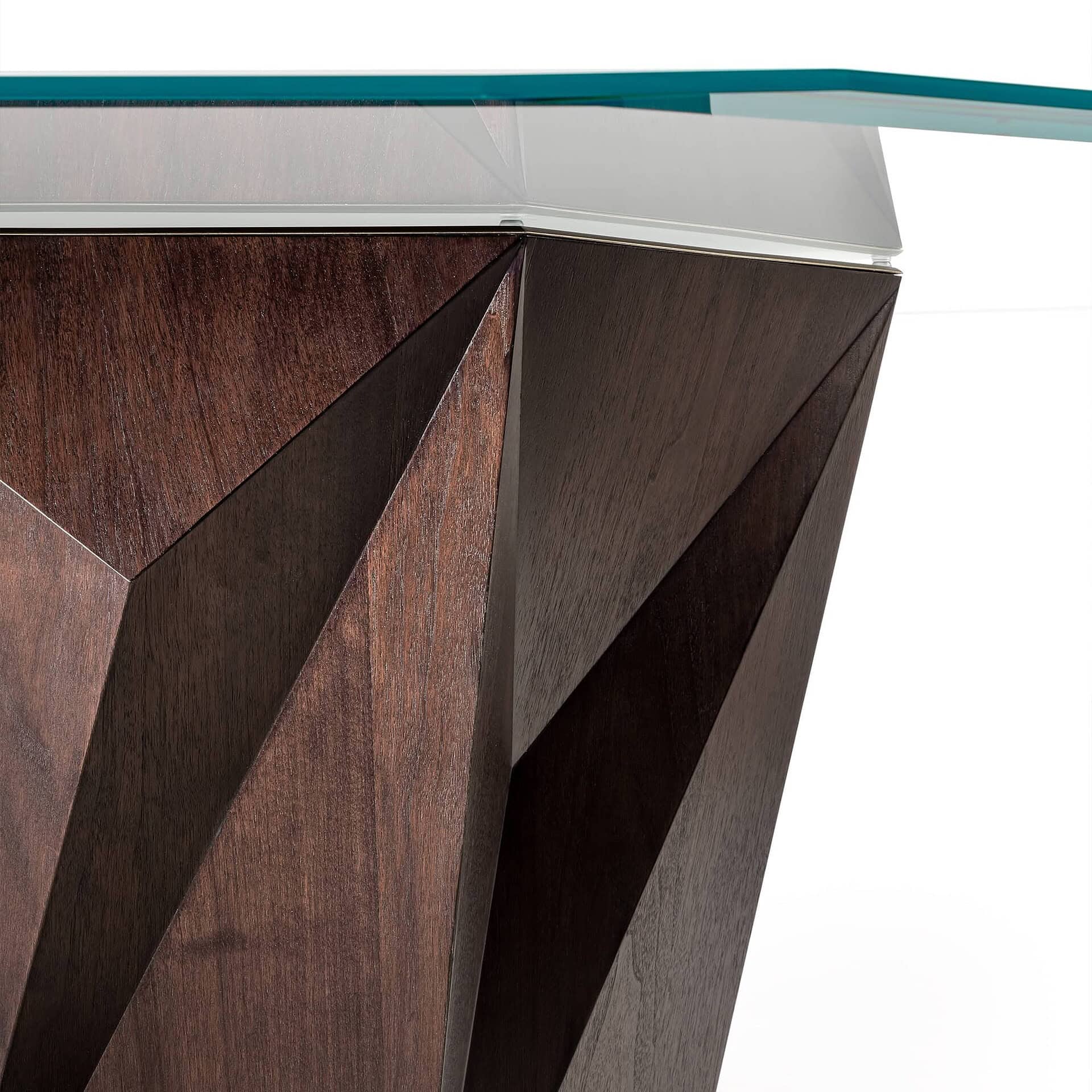 Sleek wooden furniture detail showcasing modern design and rich finishes.