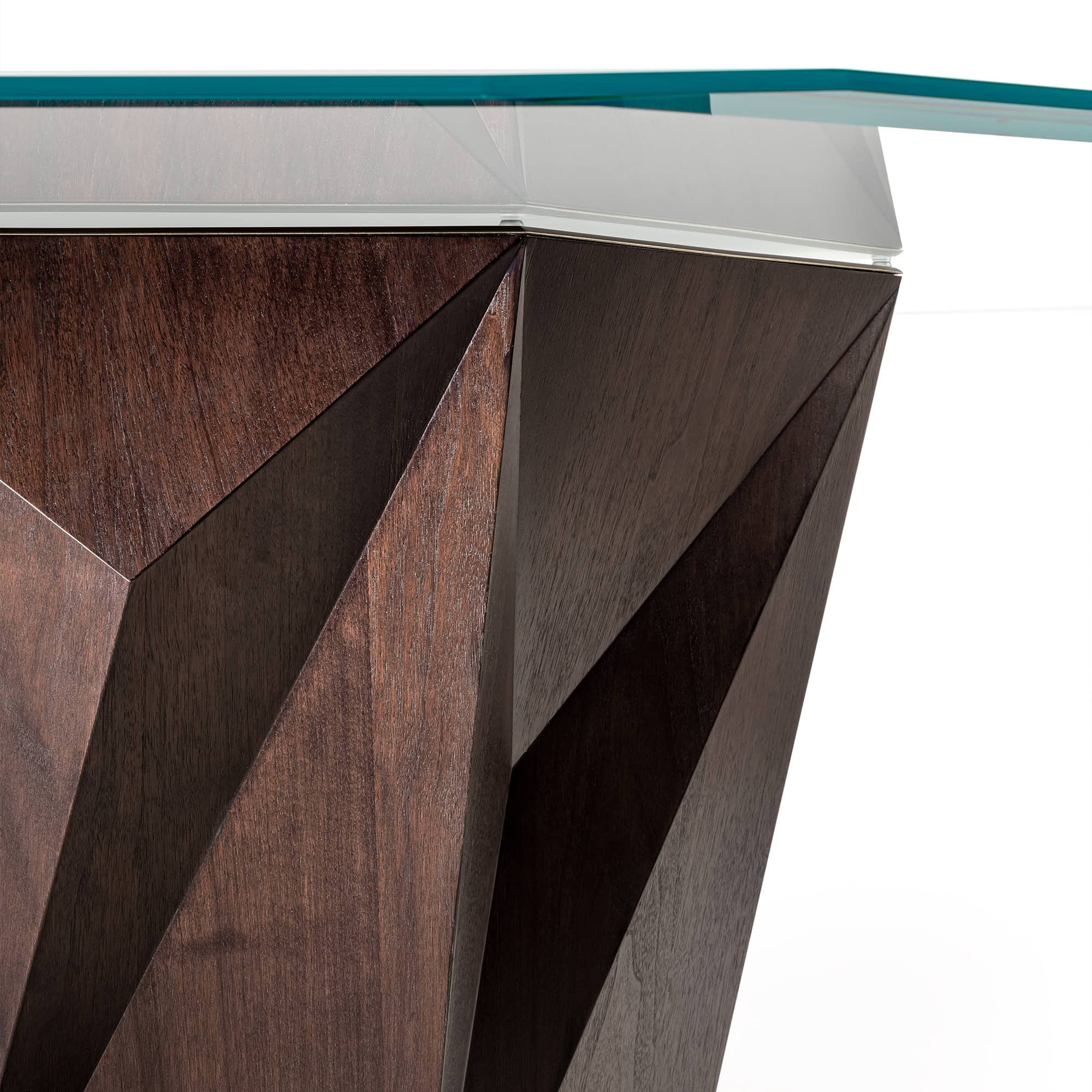 Sleek wooden furniture detail showcasing modern design and rich finishes.