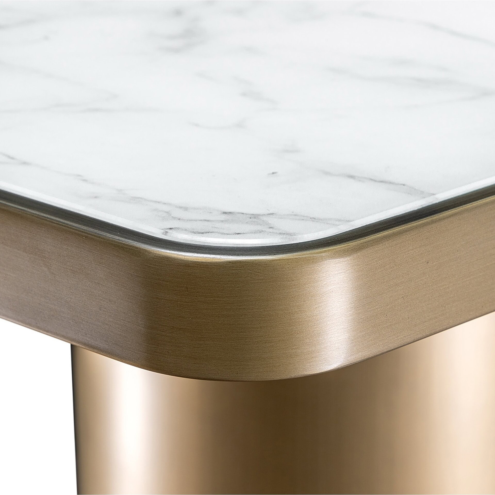 Sleek marble and metallic accent table close-up, modern luxury furniture for sophisticated homes.