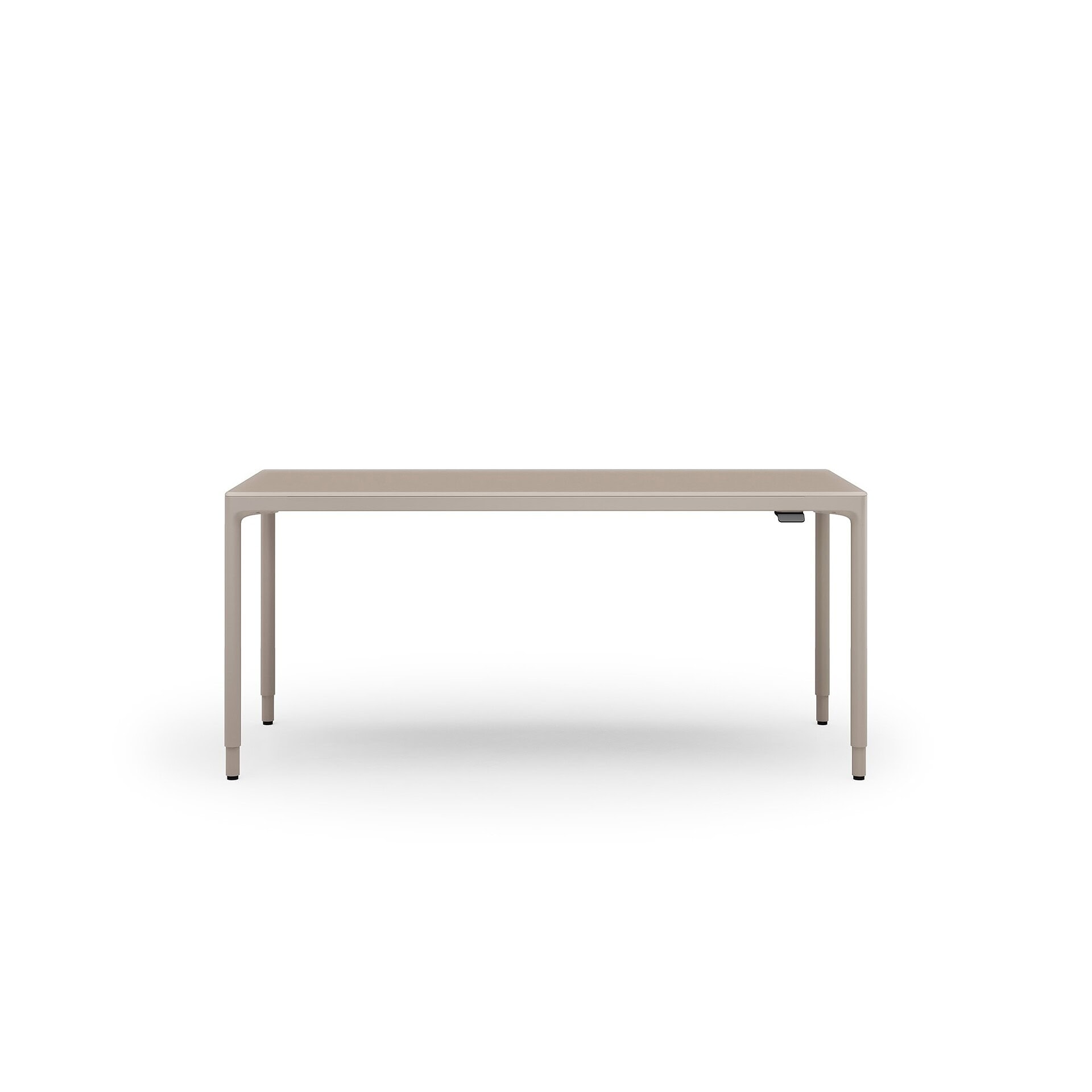 Light beige modern dining table with sleek design for contemporary homes, customizable furniture options.