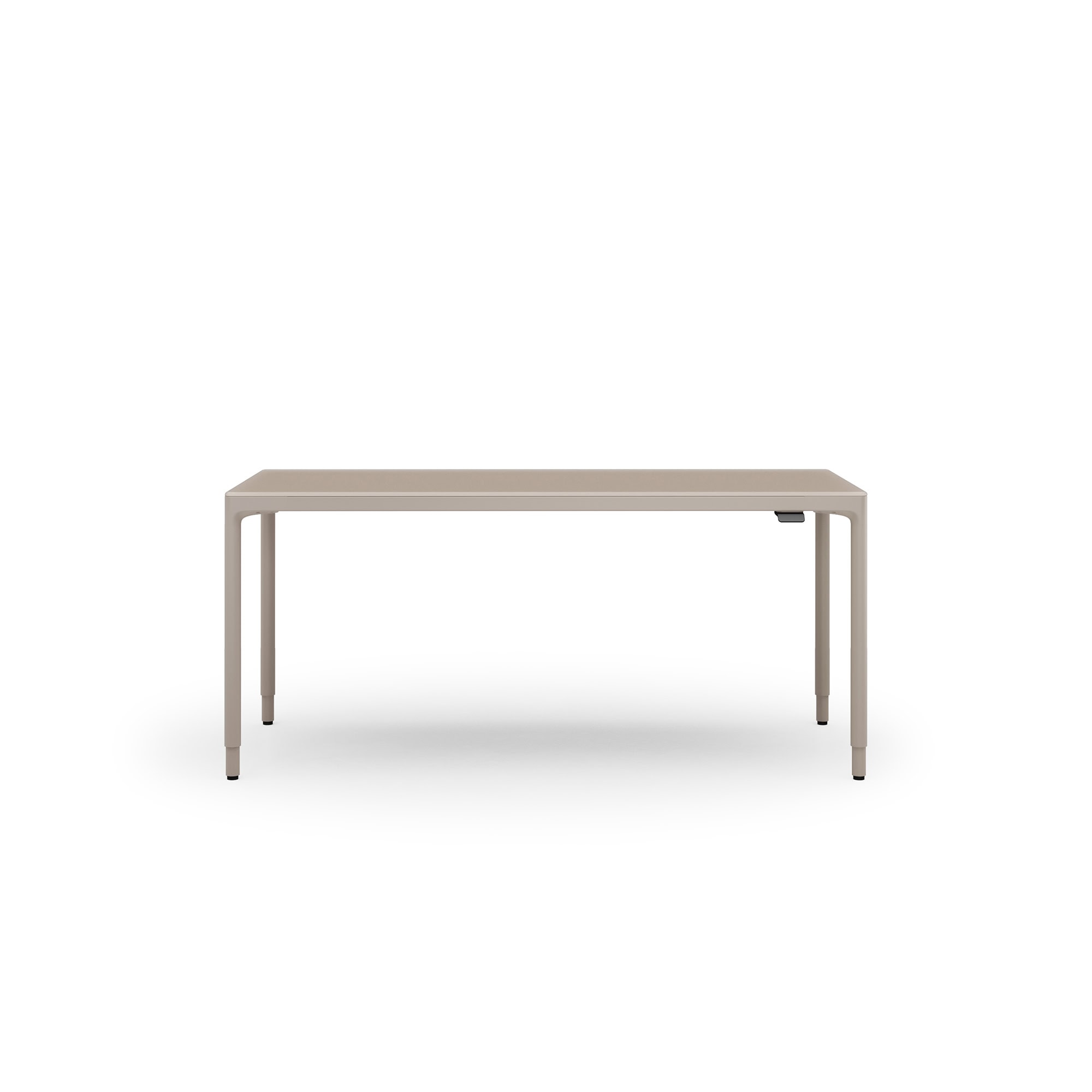 Light beige modern dining table with sleek design for contemporary homes, customizable furniture options.