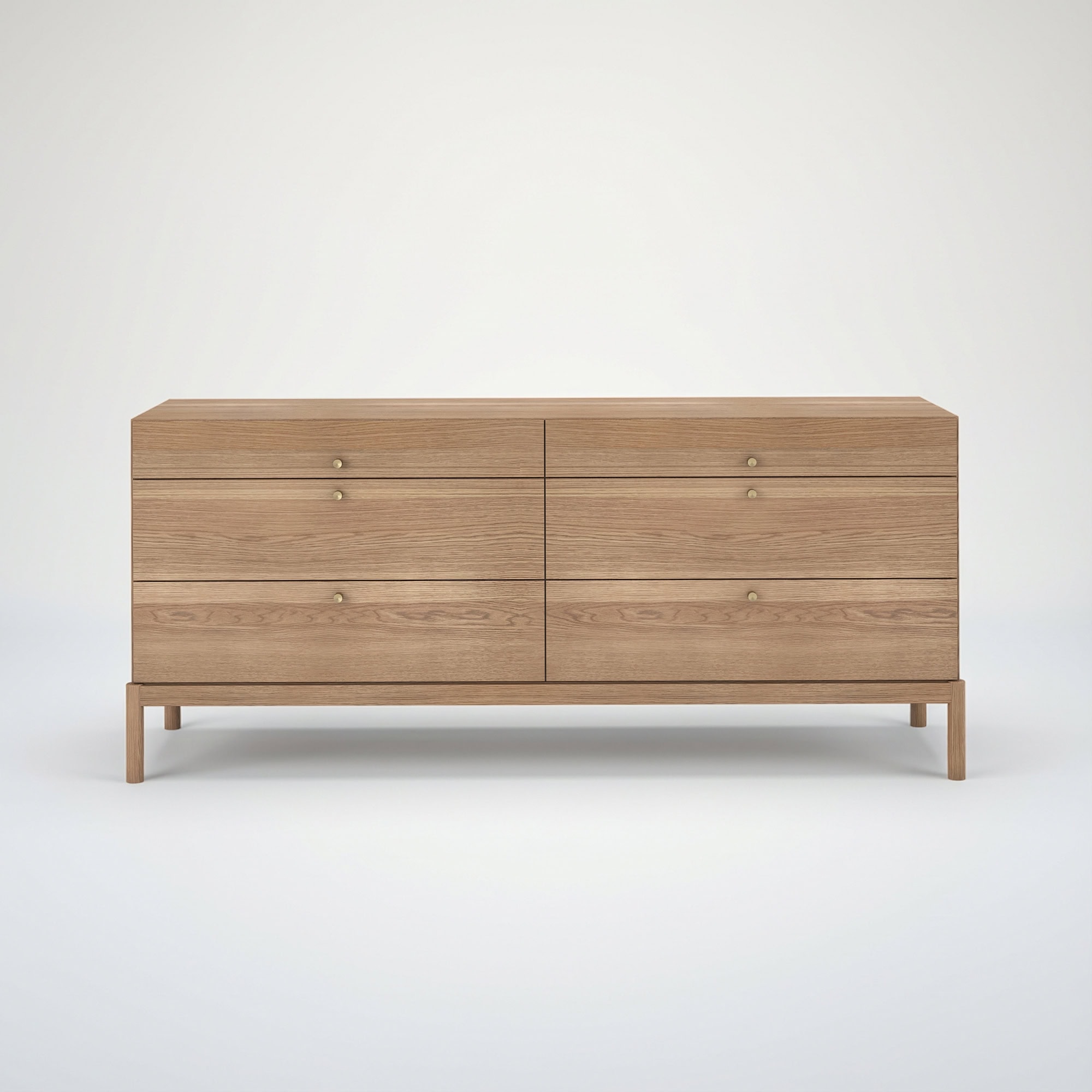 Stylish oak wood dresser with minimalist design, perfect for contemporary bedrooms.