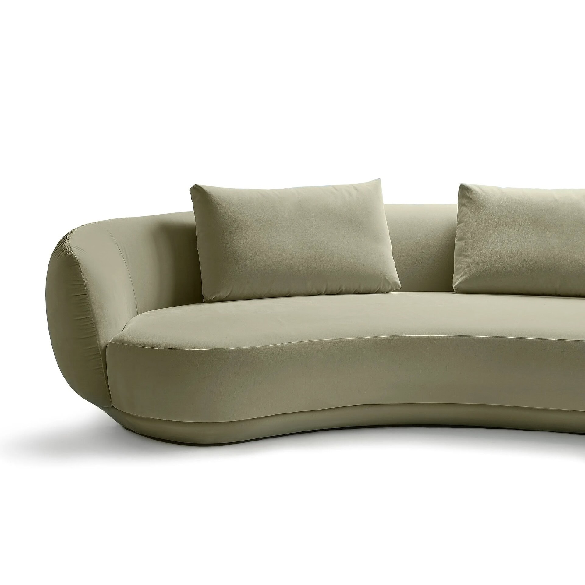 Luxurious beige sofa with contemporary design, perfect for modern living spaces.