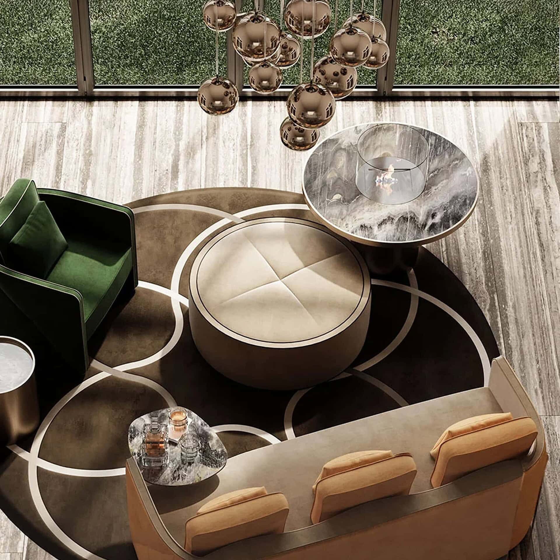 Luxurious modern furniture collection with stylish coffee tables, sofas, and accent chairs for elegant living rooms.