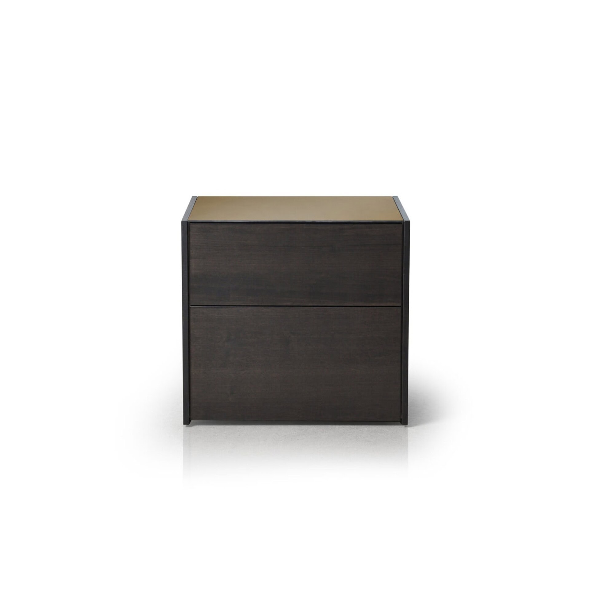 Solid wood dark brown bedside table with sleek design, modern furniture for bedroom, Sklar Furnishings.