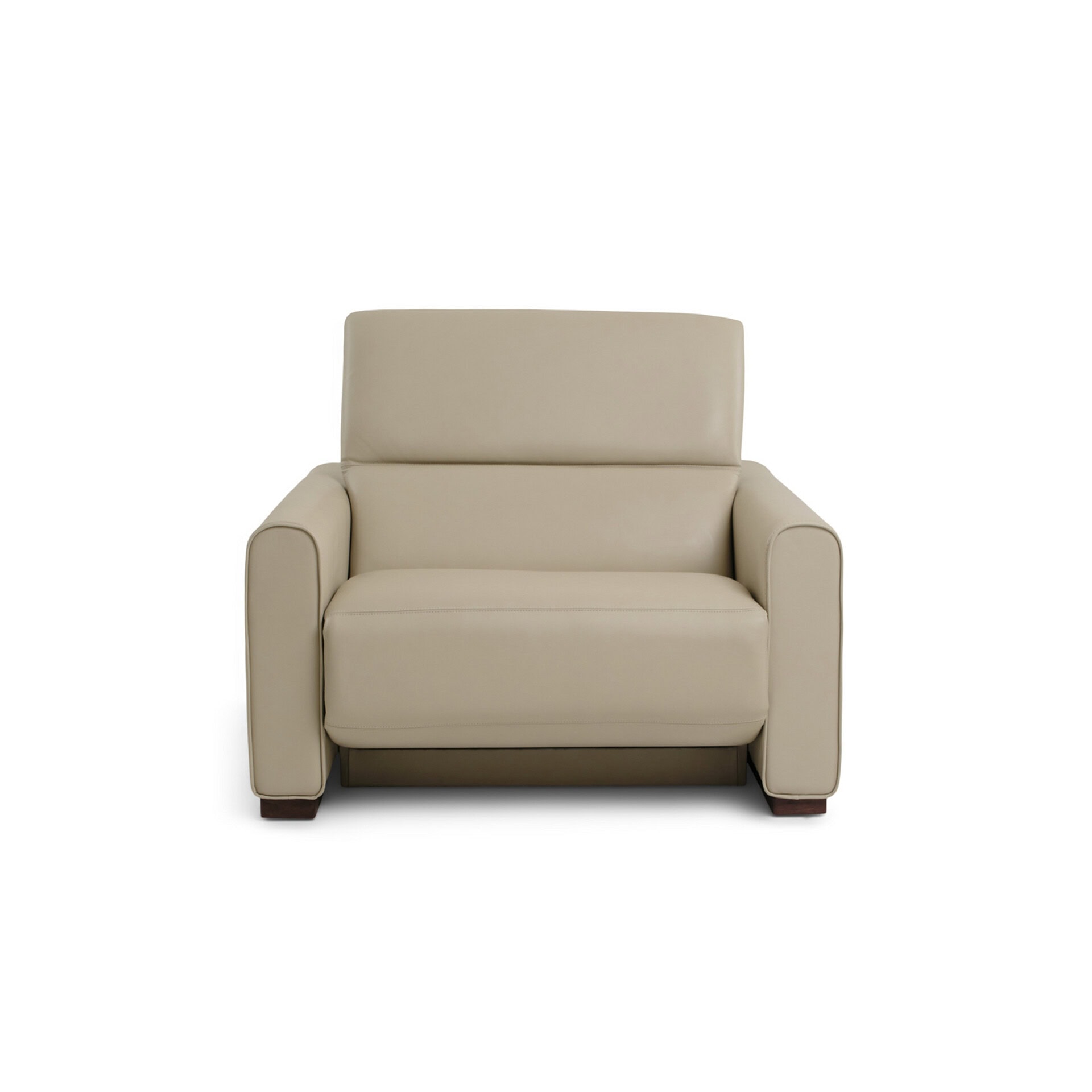 Elegant beige leather sofa bed with plush cushions, perfect for modern living spaces.