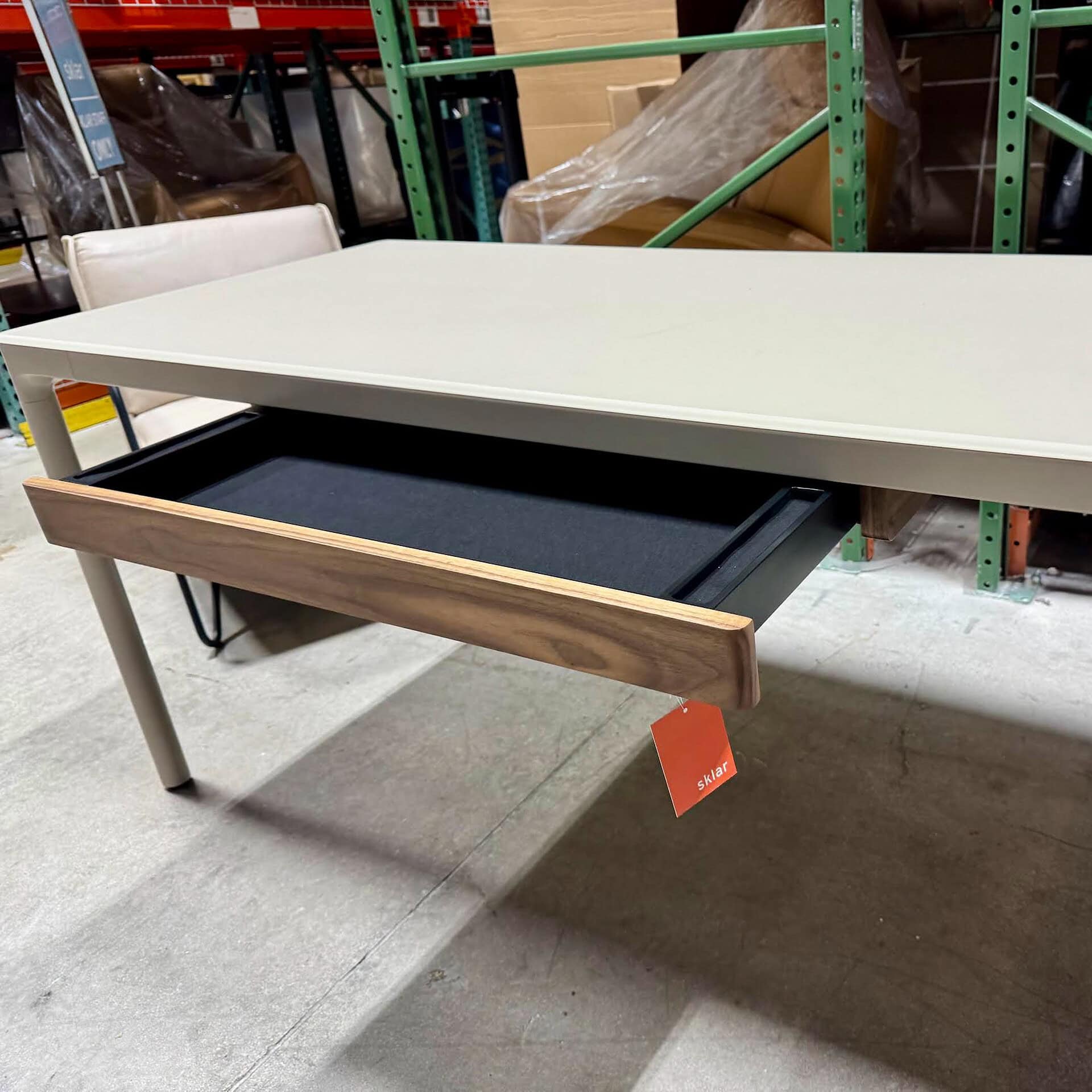 Contemporary wood and black metal design perfect for living spaces.