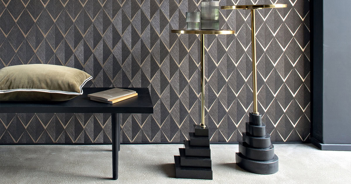 Sisal Losange Handwoven Wallpaper By Élitis | Sklar Furnishings