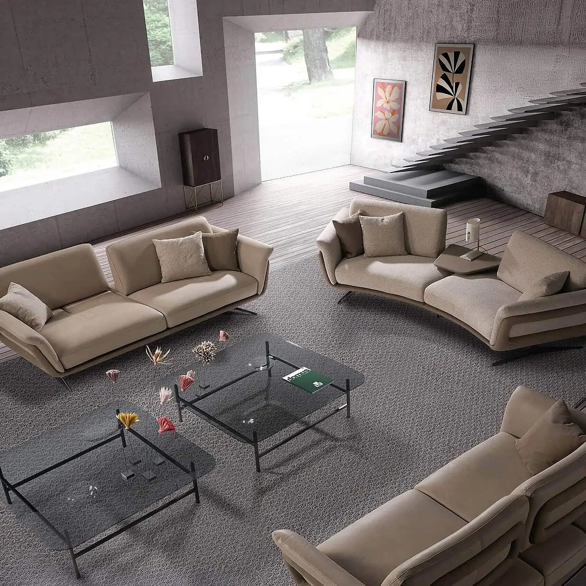 Sklar Furnishings Karen Configurable Sofa in a contemporary living room setting.