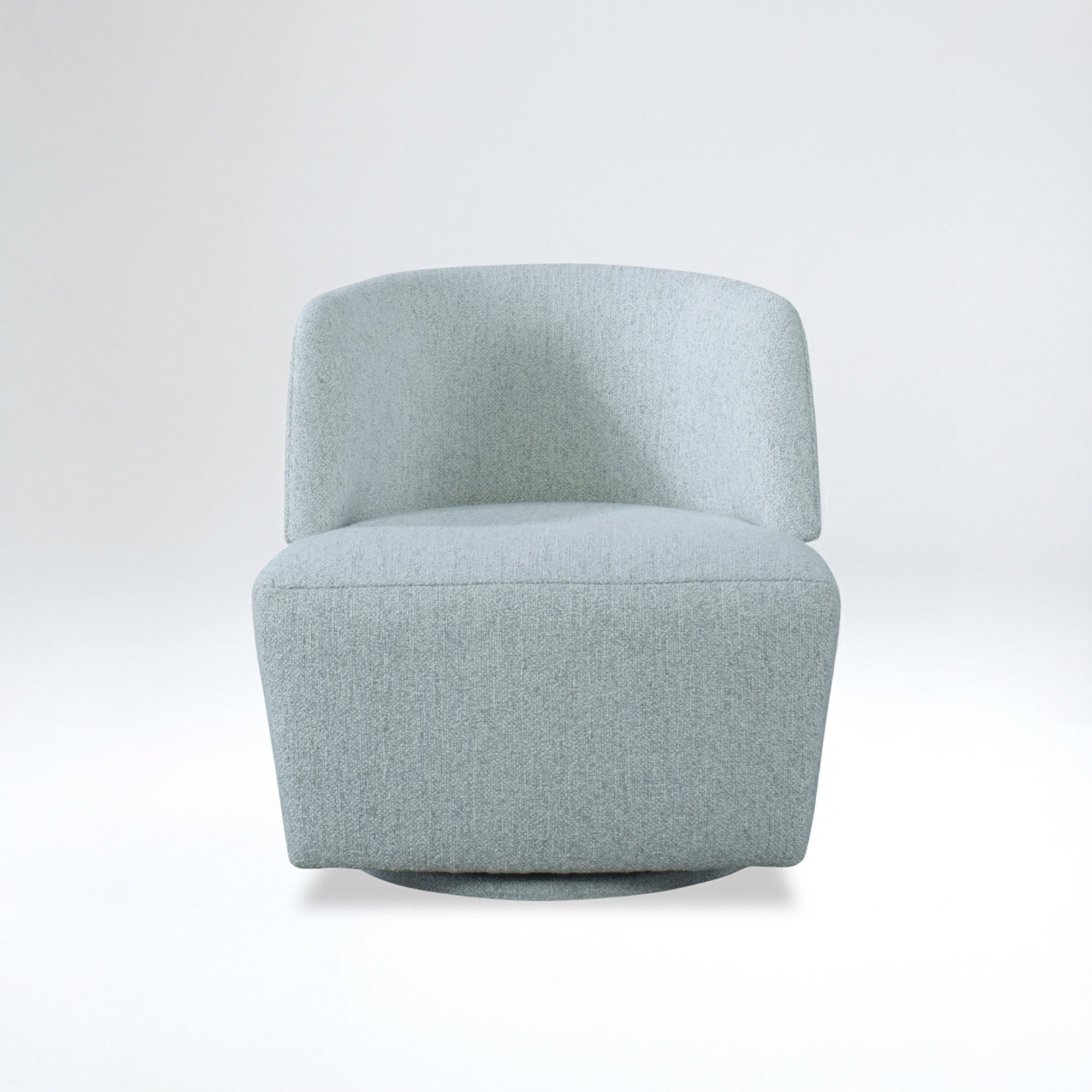 Comfortable contemporary grey upholstered armchair for stylish living spaces.