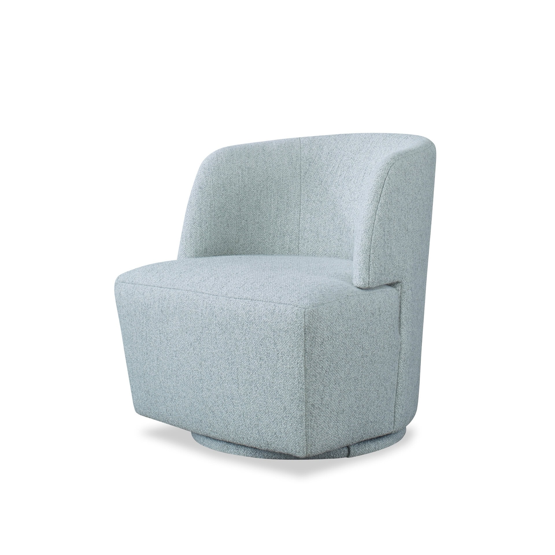 Elegant light gray fabric armchair, stylish and comfortable for living rooms or office spaces.