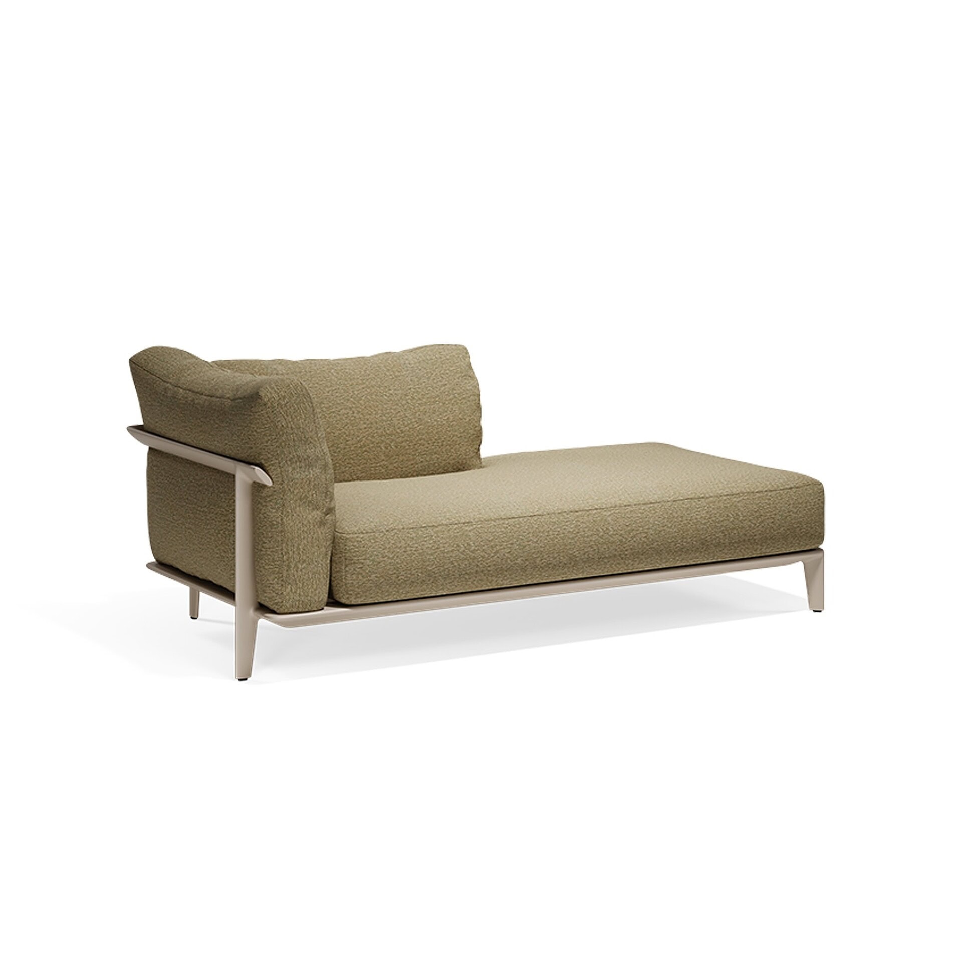 Elegant modern beige sofa with sleek frame and plush cushions, perfect for stylish living rooms.
