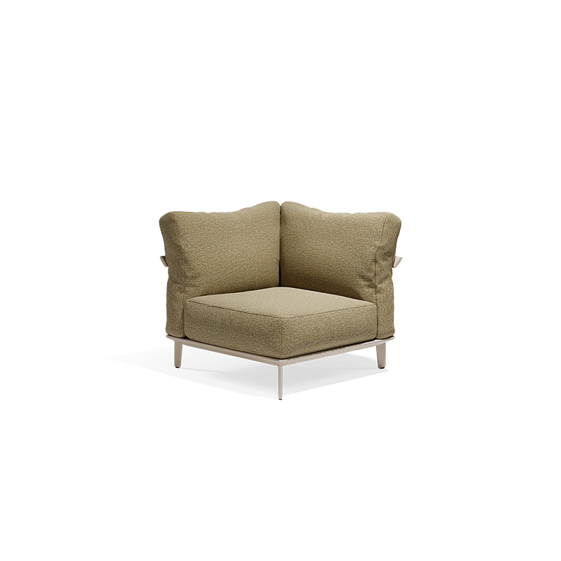 Luxurious beige modern lounge chair with plush cushions, ideal for stylish living spaces.