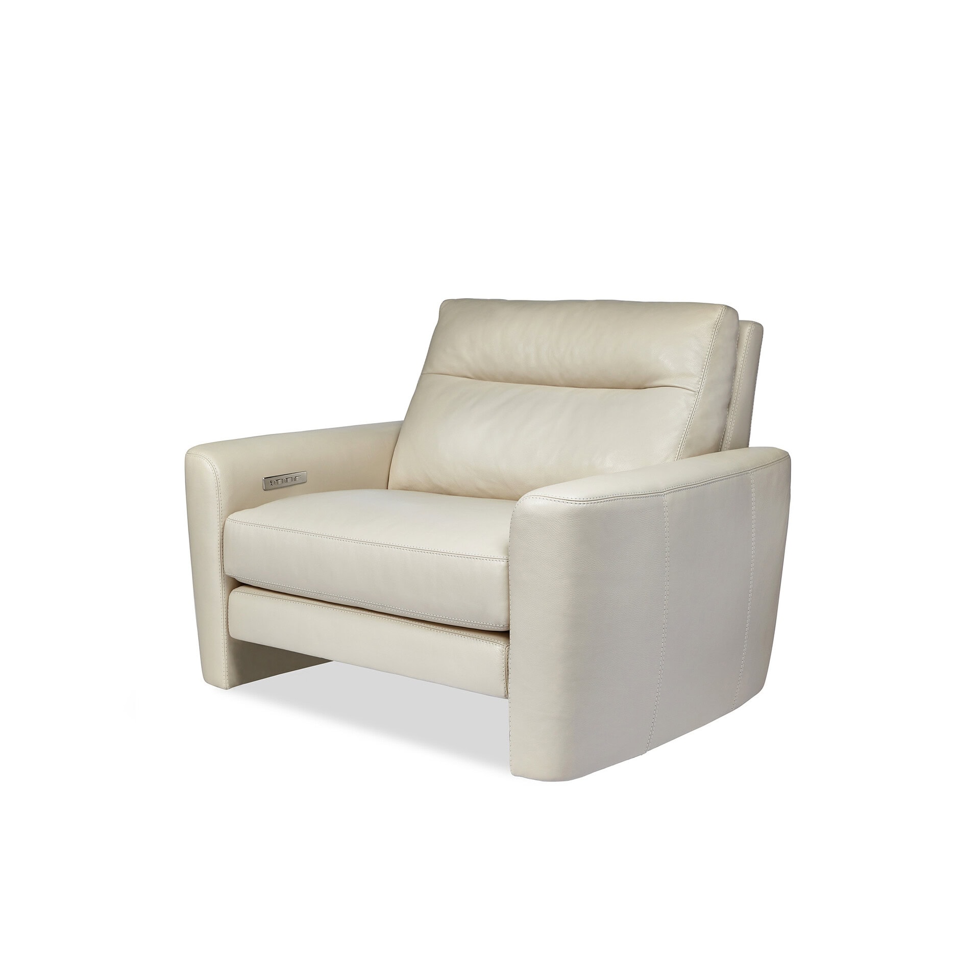Leather armchair with plush cushioning and sleek design for contemporary interiors.