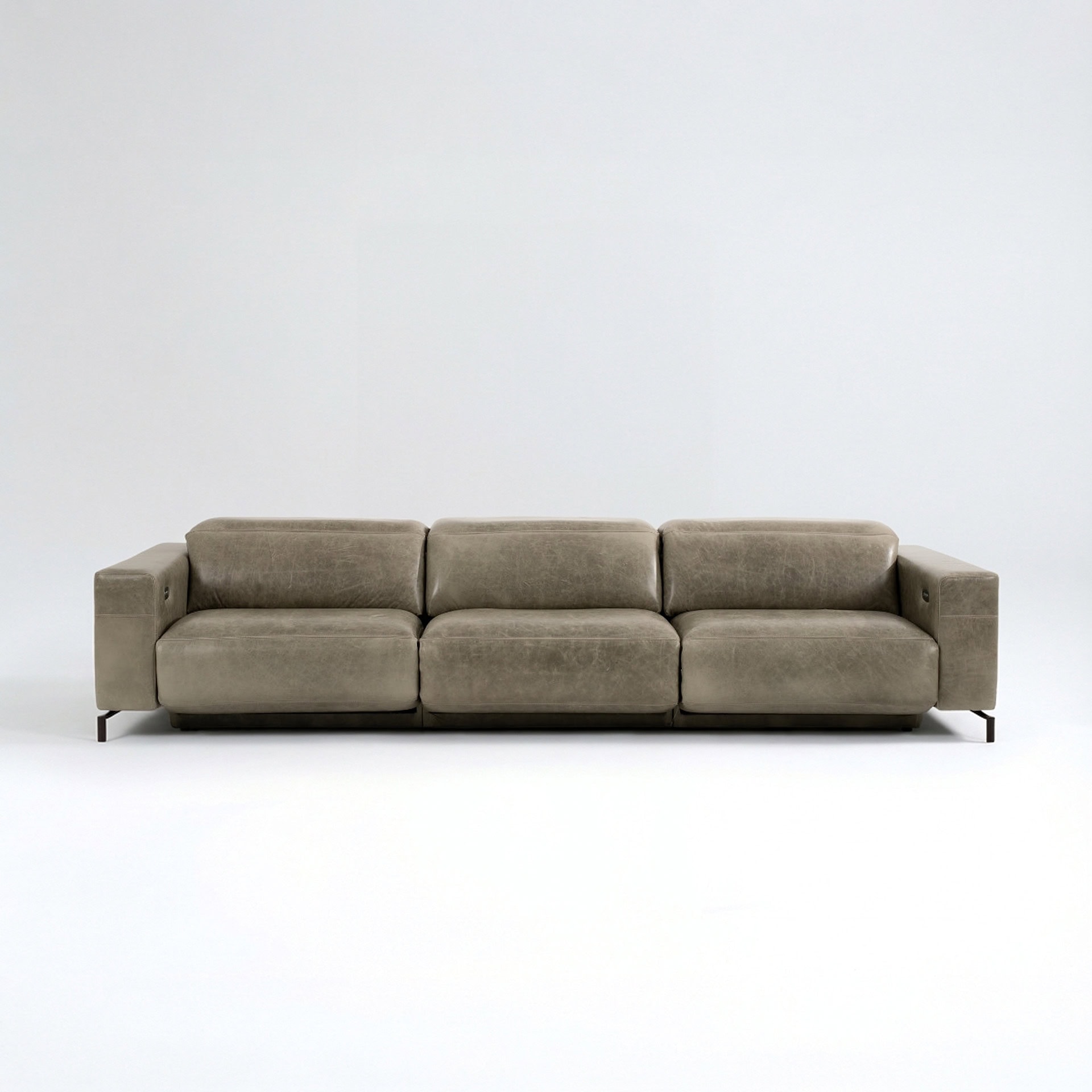 Taupe sofa with clean lines and plush cushions for stylish living spaces.