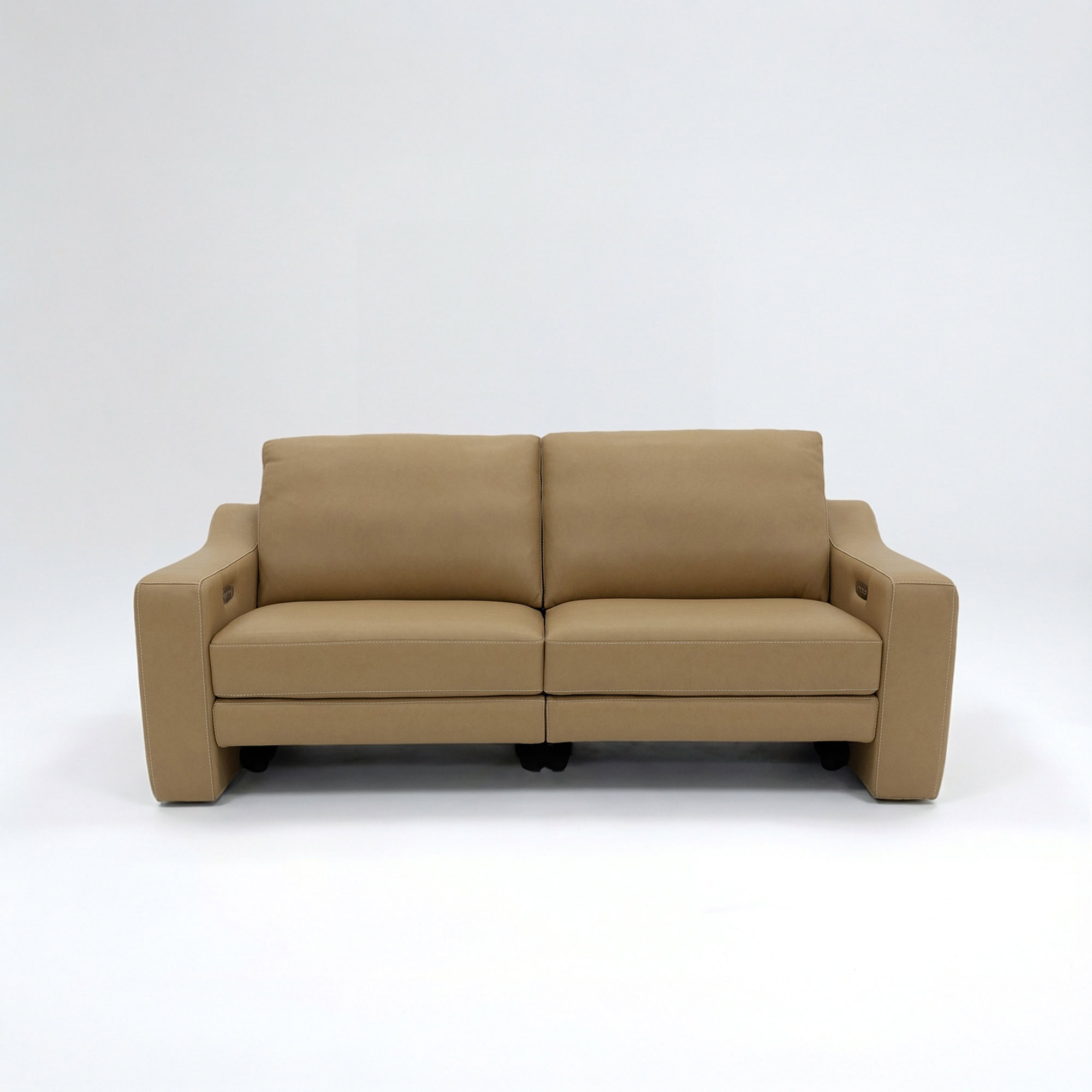 Comfortable beige sofa with clean lines for modern living spaces.