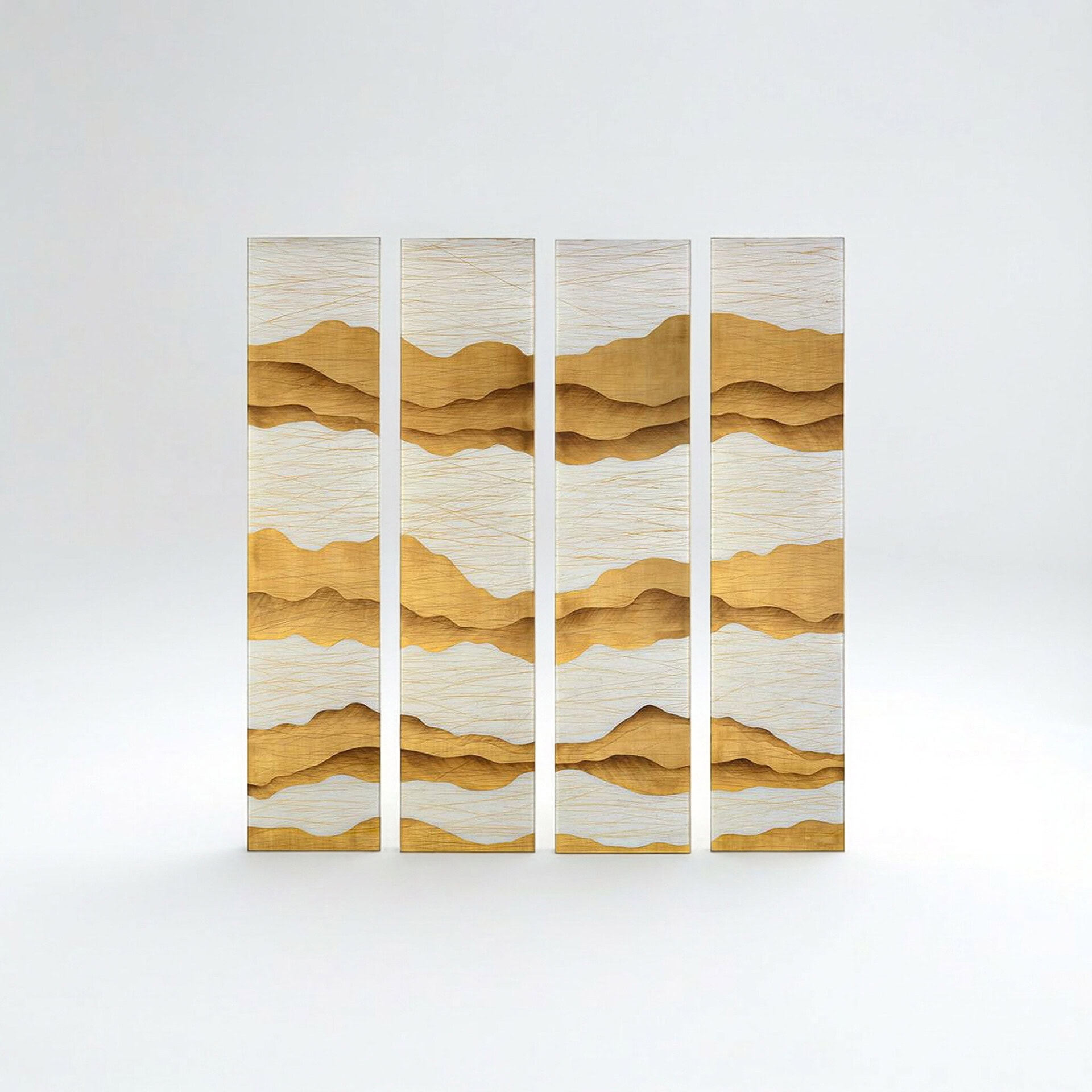 Wooden wall art panel with layered natural wood textures, ideal for contemporary interior design.