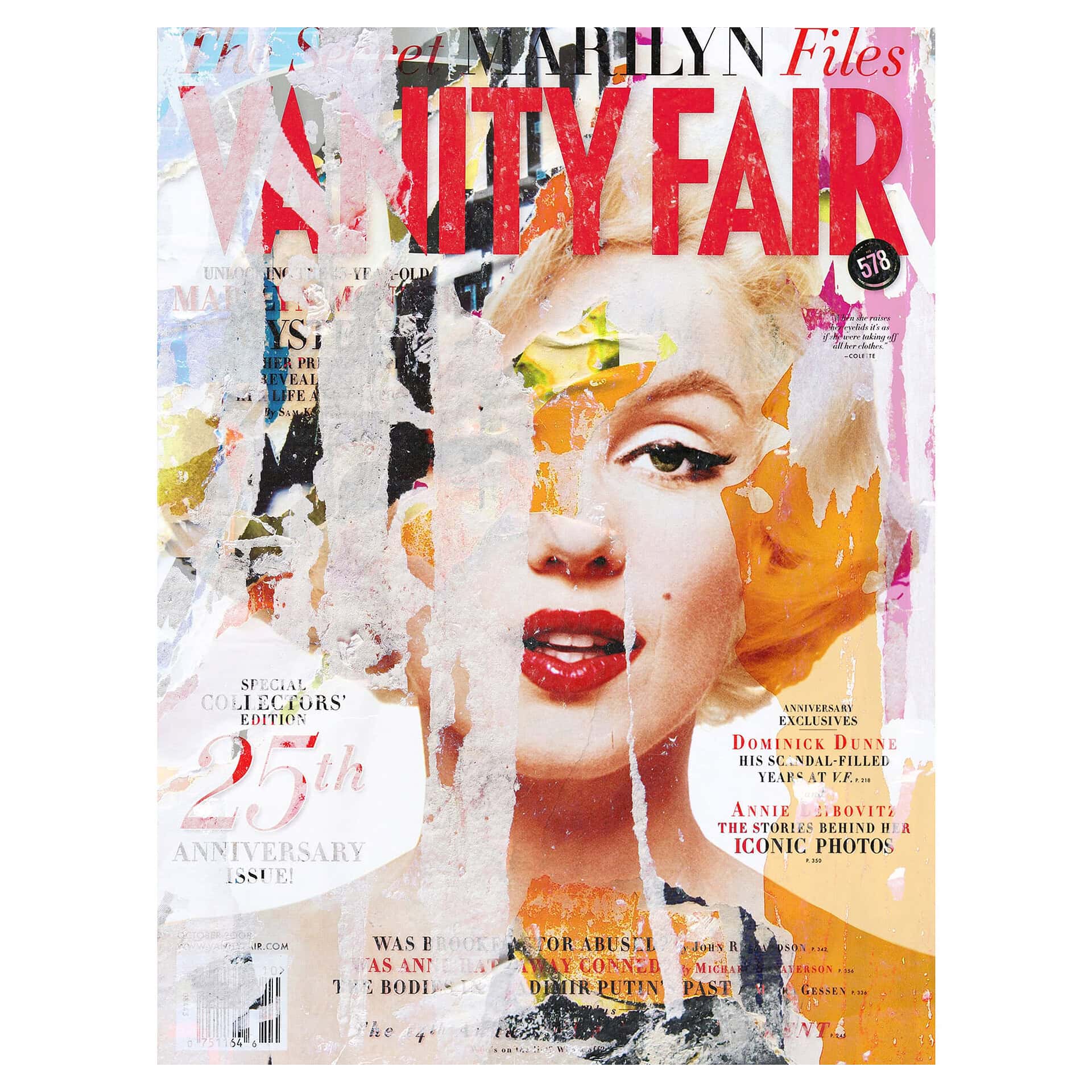 Marilyn Monroe Vanity Fair canvas art, featuring a vibrant, artistic portrait of the iconic actress.