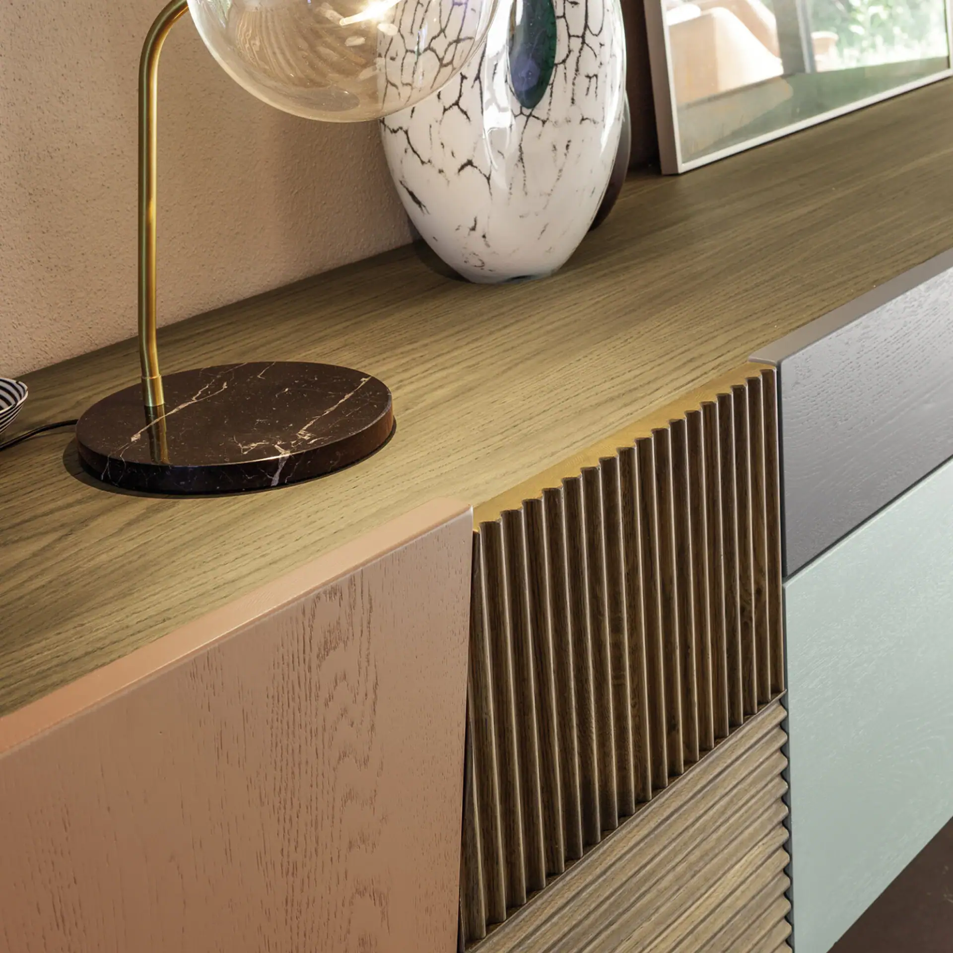 Elegant Zero.16 Sideboard featuring sleek design and textured accents.