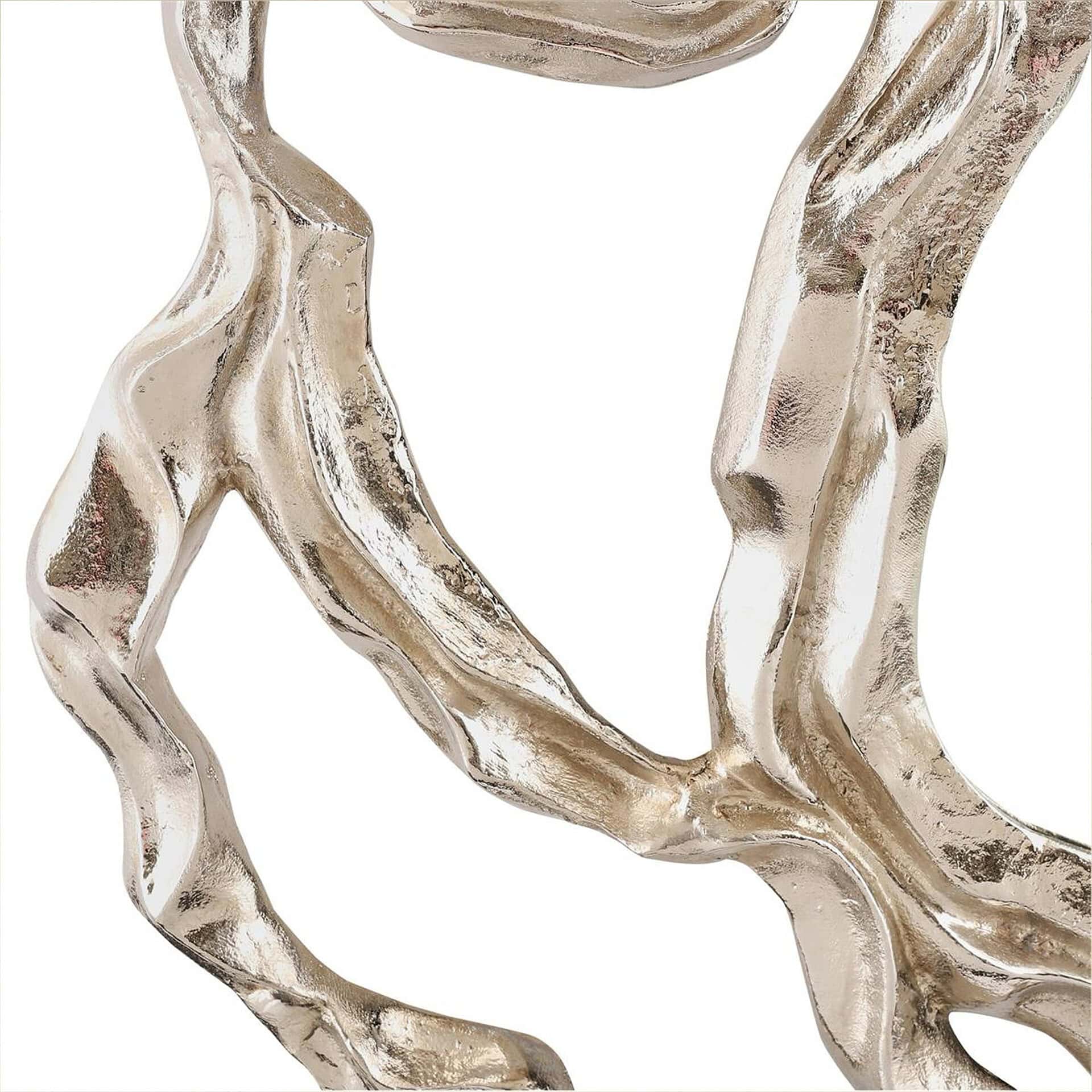 Elegant silver abstract sculpture for modern interior decor.