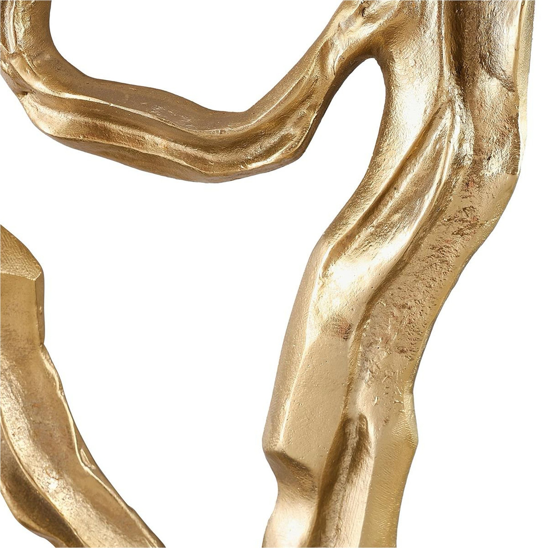 Gold abstract sculpture for modern interior decor.