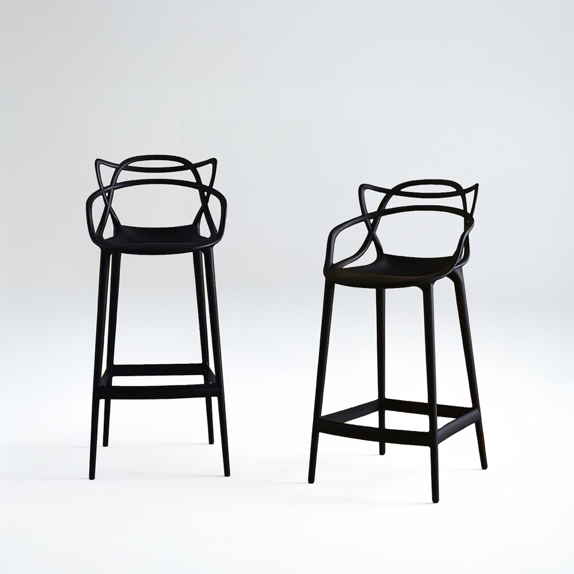 Bar stools with contemporary style and comfortable seating for home or commercial use.