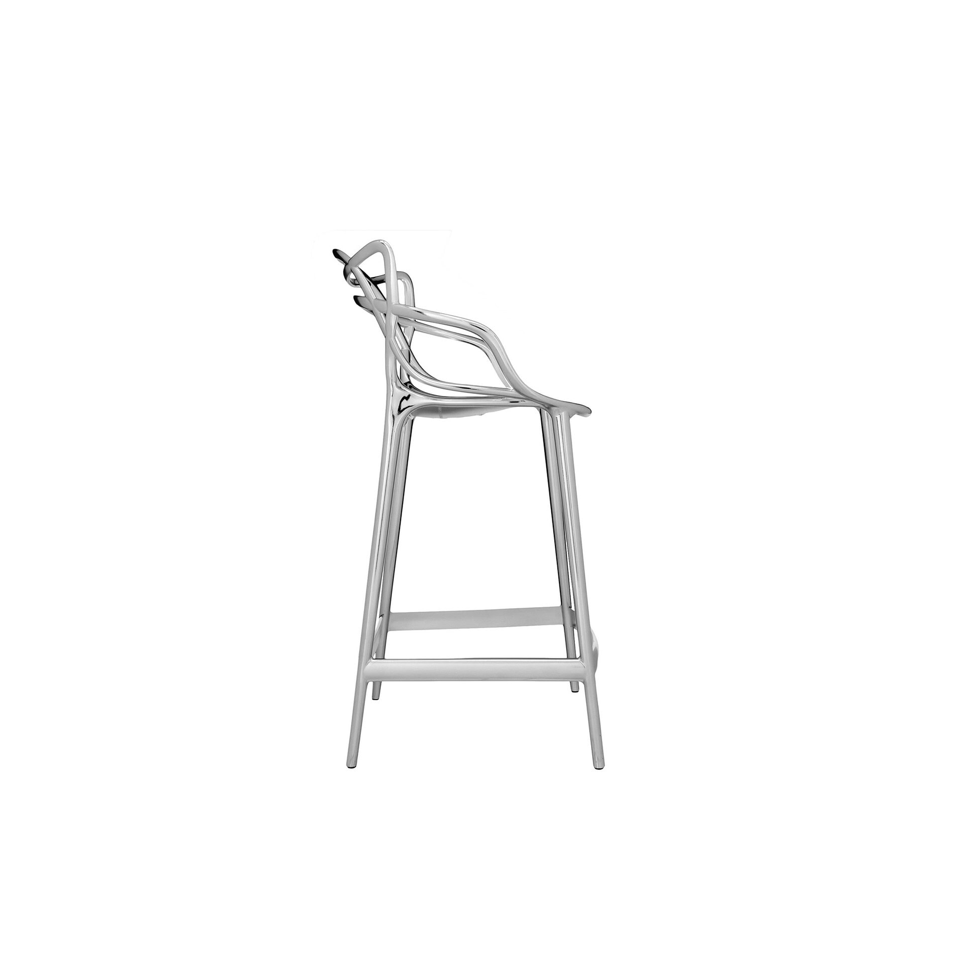 Transparent acrylic bar stool with sleek design and sturdy frame.