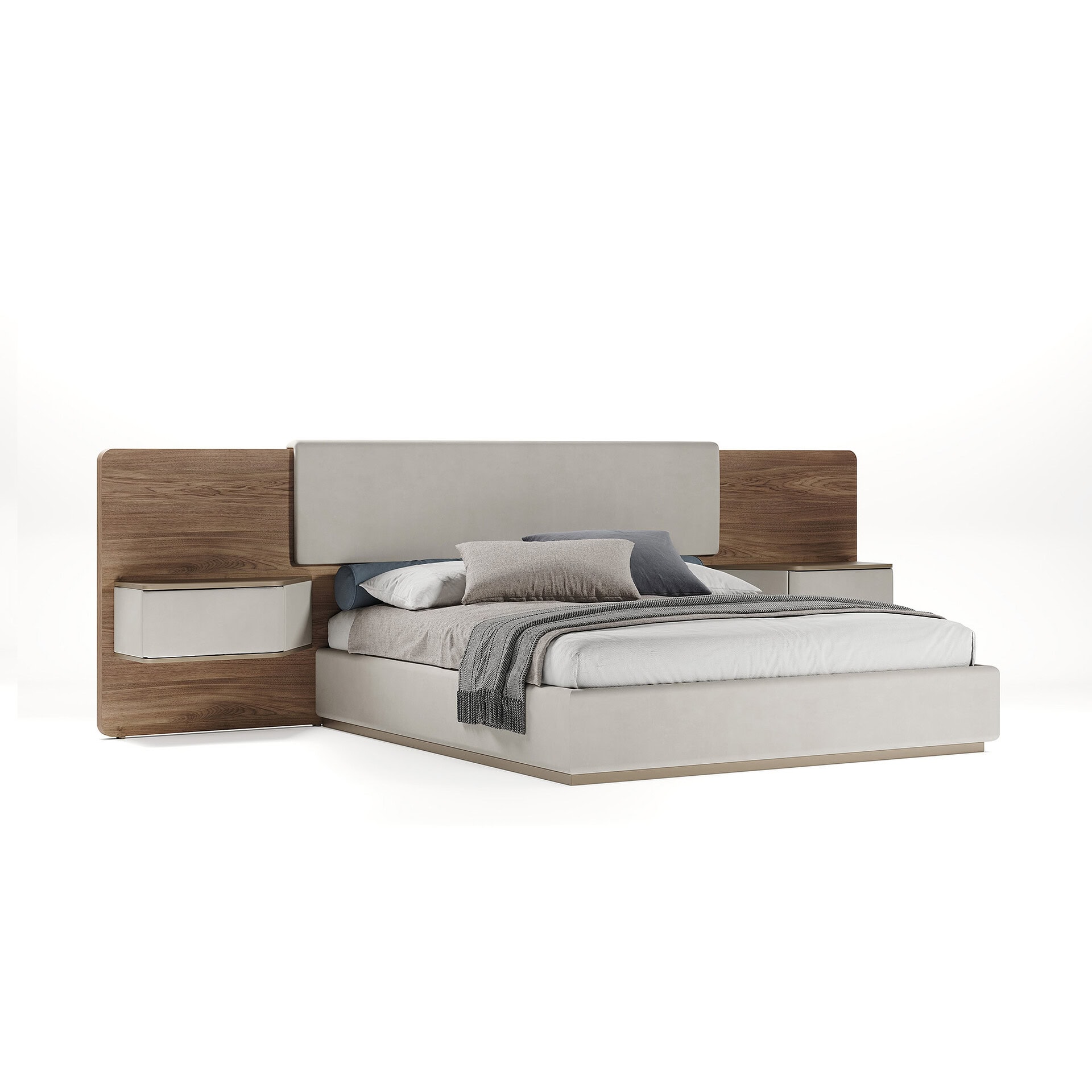Modern Wave XL bed with built-in nightstands and sleek design. Perfect for contemporary bedrooms see.