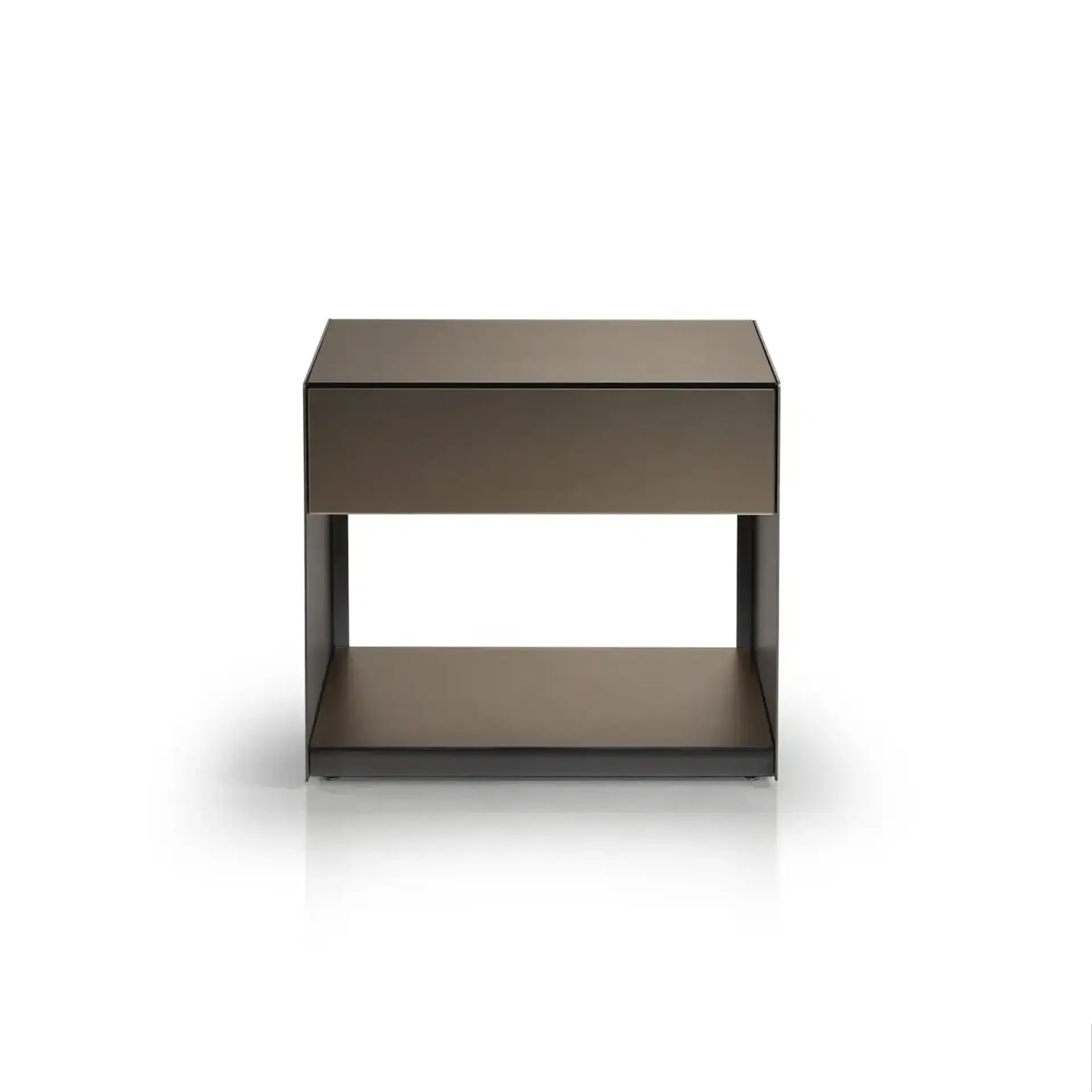 Sklar Furnishings nightstand with drawer and open shelf in a modern style.