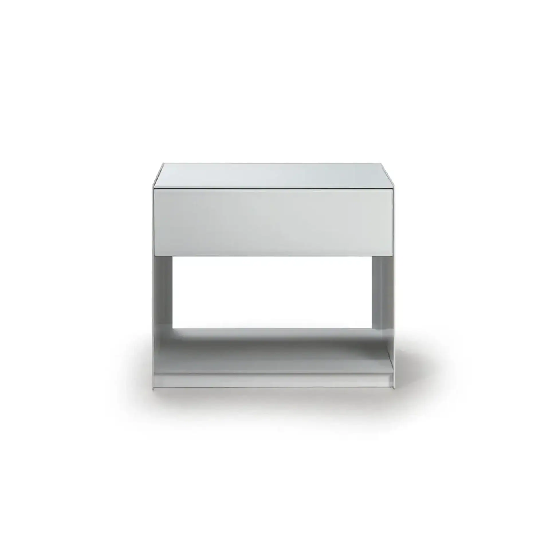 Sklar Furnishings nightstand with drawer and open shelf in a modern style.
