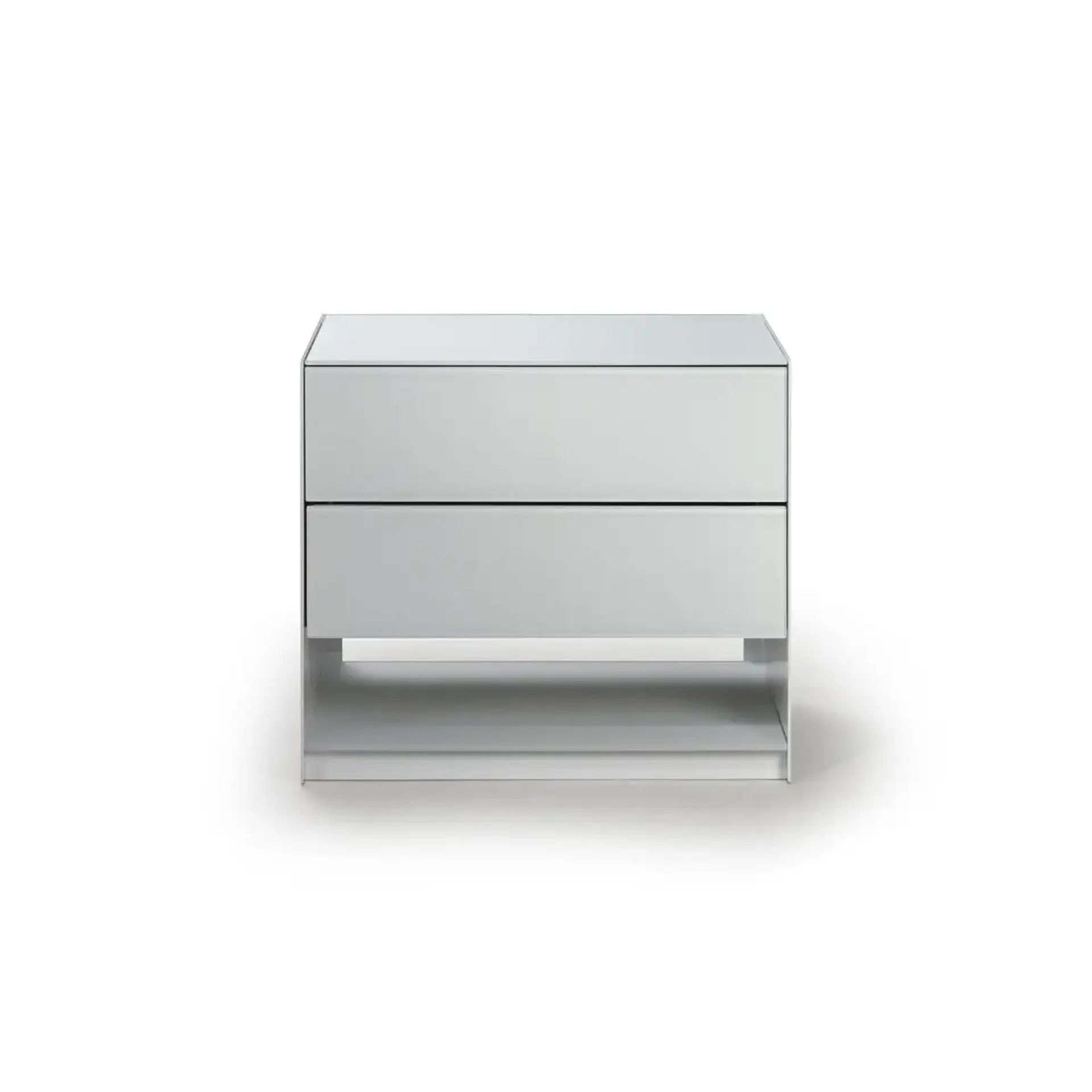 Sklar Furnishings nightstand with two drawers and open shelf.