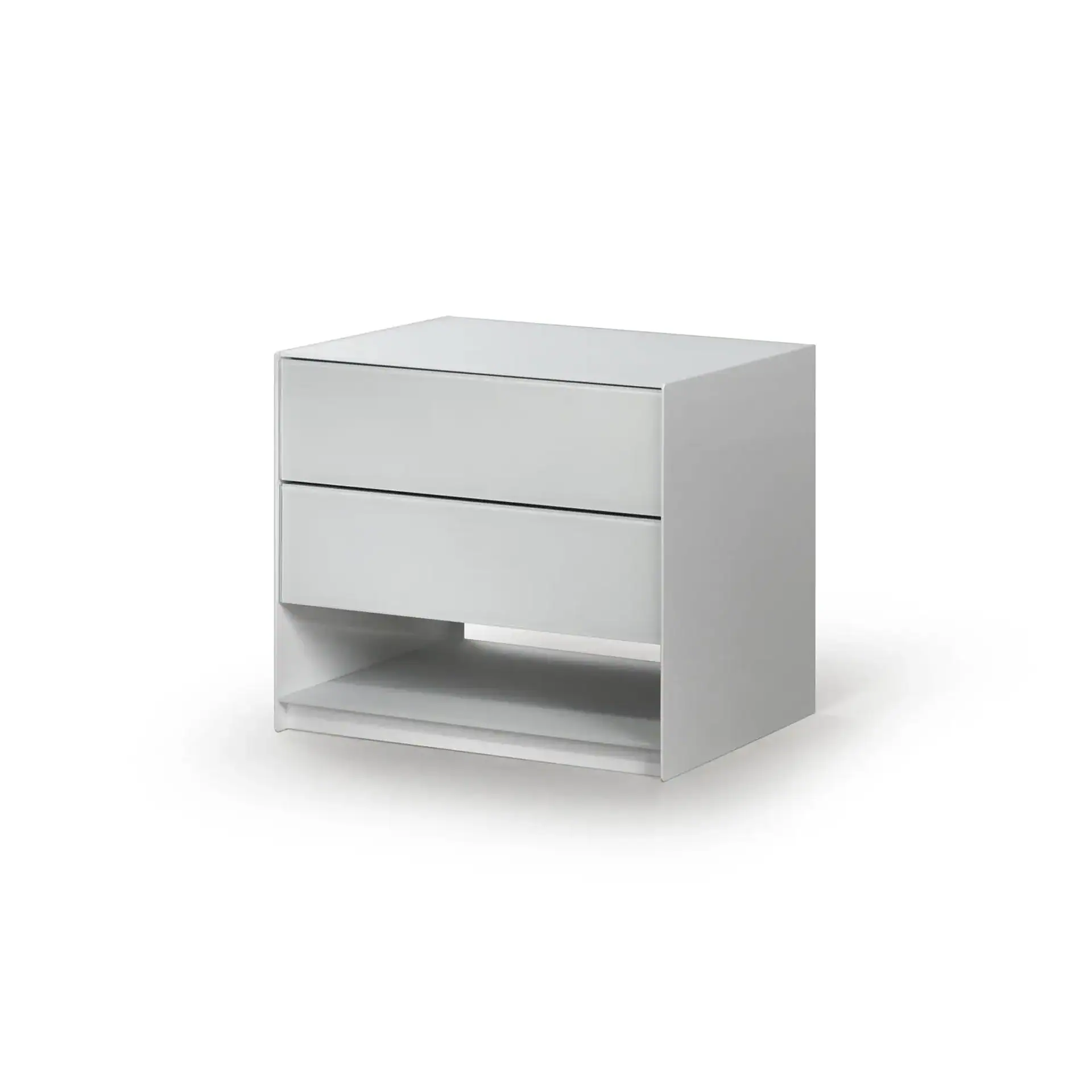 Sklar Furnishings nightstand with two drawers and open shelf.