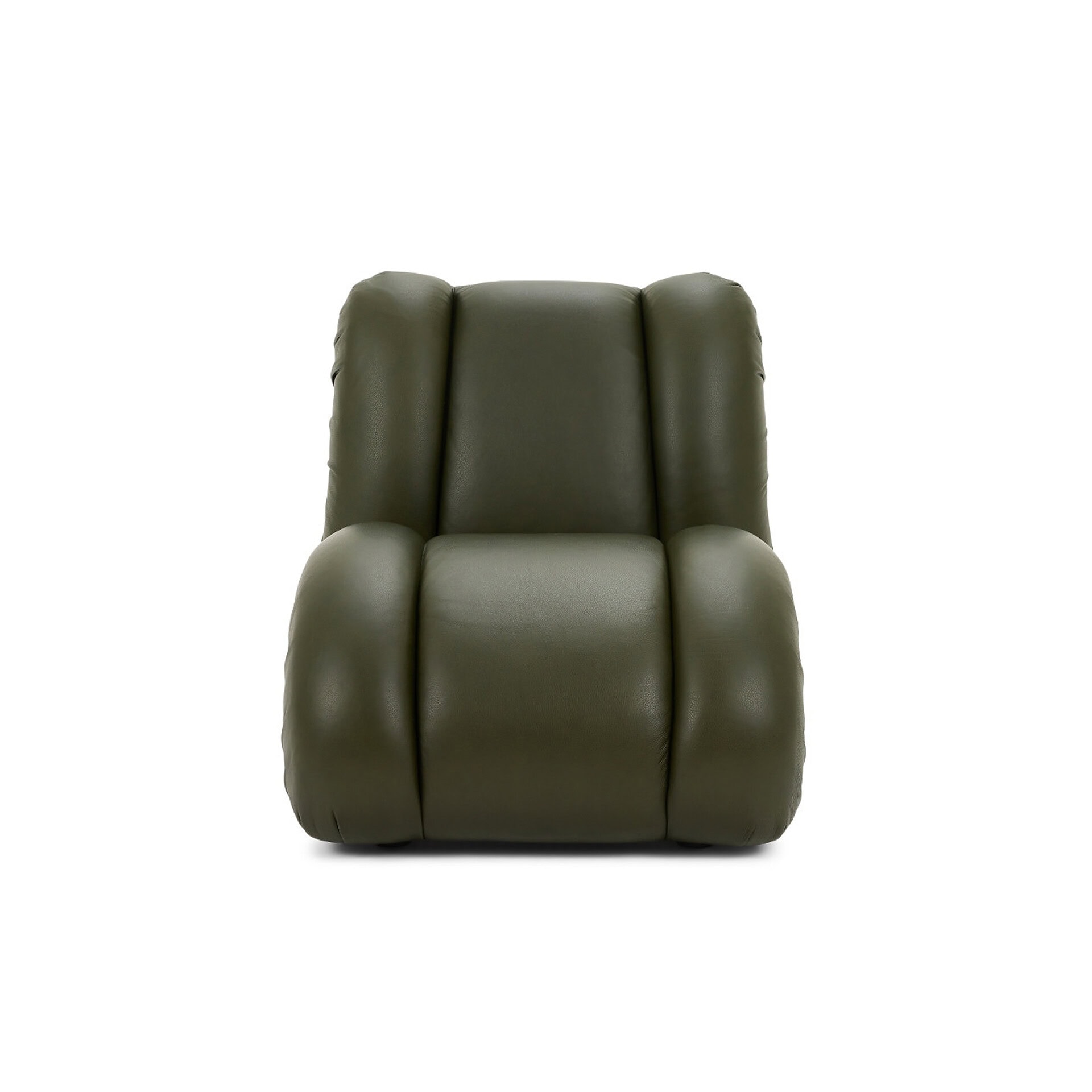 Elegant green Orion sculptural accent chair for modern living spaces.