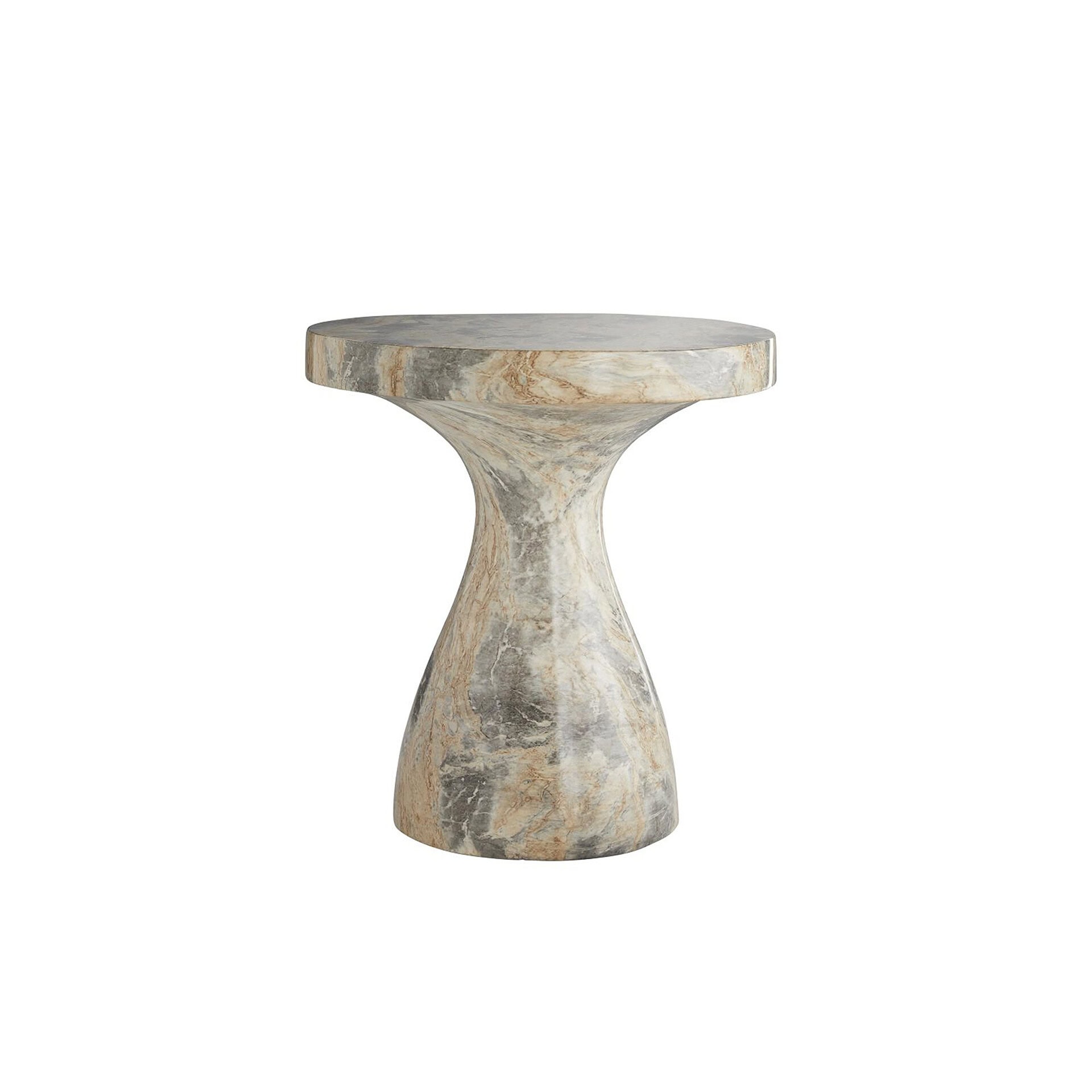 Elegant sculptural side table with a natural stone finish, perfect for modern and contemporary inter.